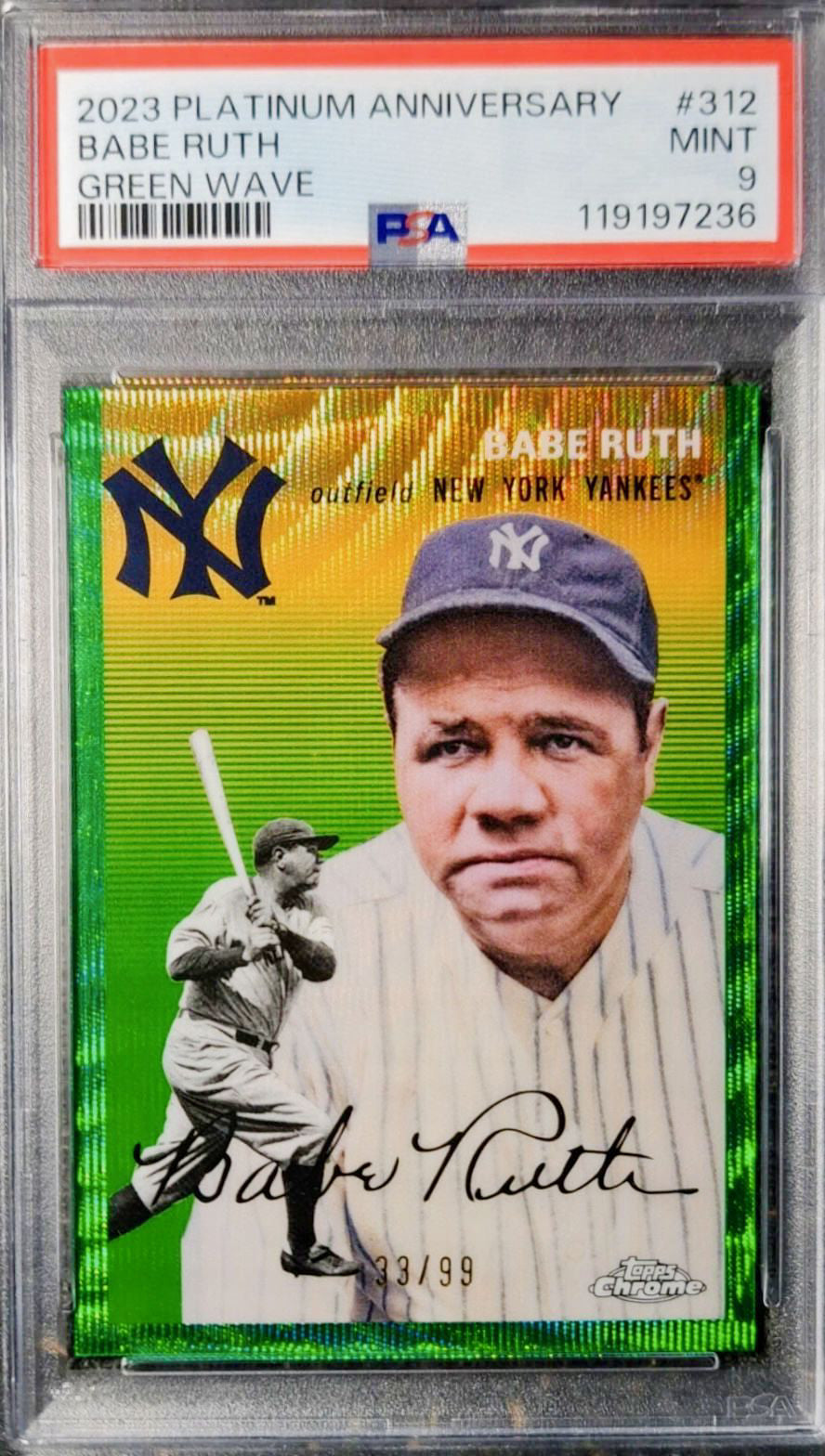 2023 Topps Chrome Platinum #312 Babe Ruth Green Wave /99