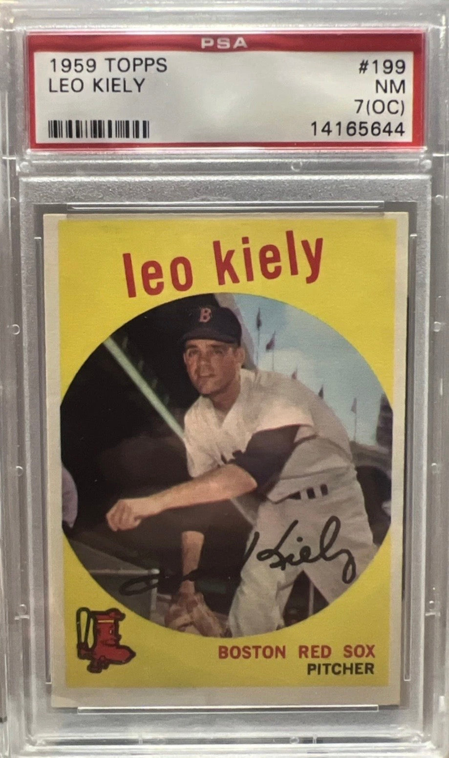 1959 Topps - Leo Kiely #199 white back PSA 7