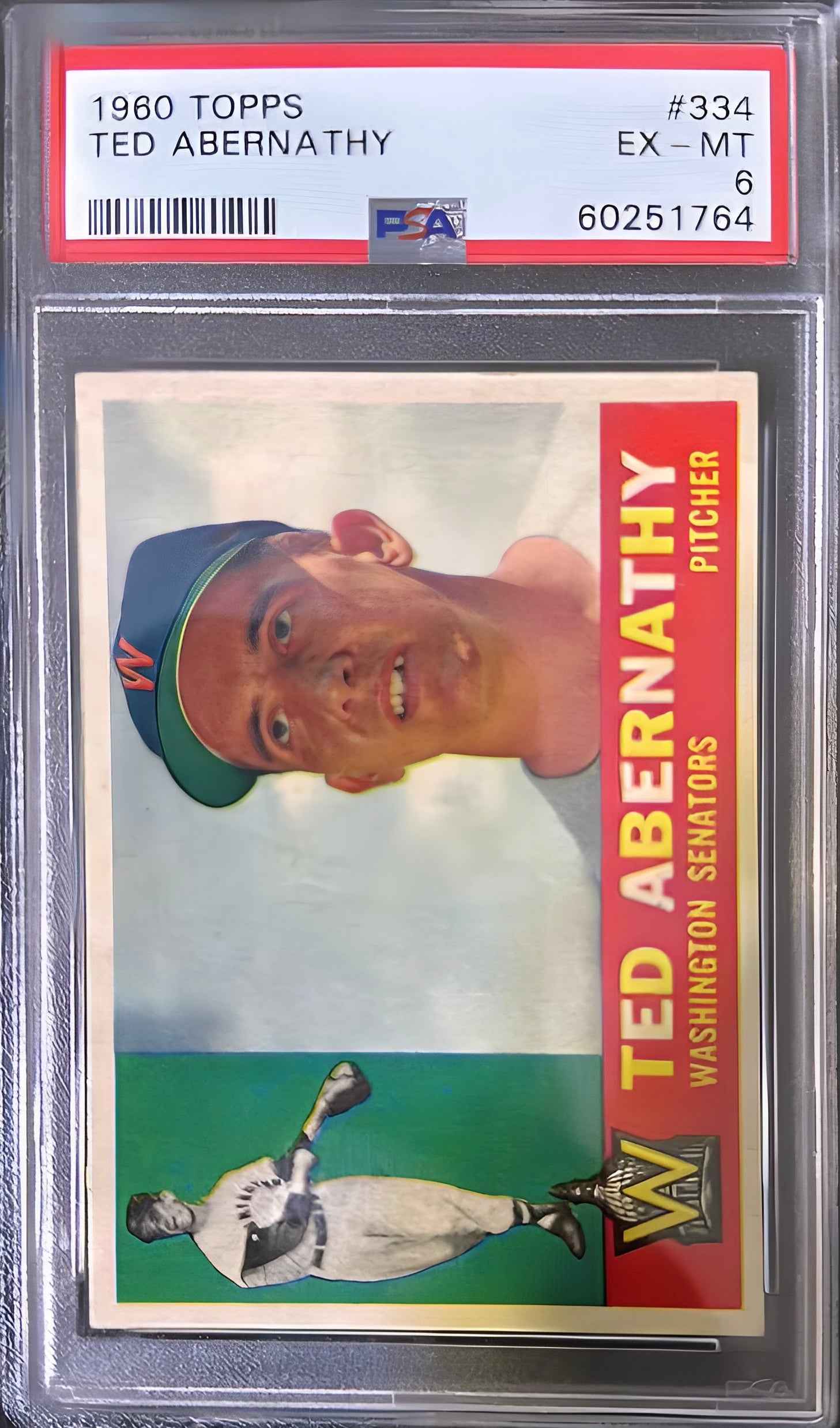 1960 Topps Ted Abernathy #334 PSA 6 Ex-Mt