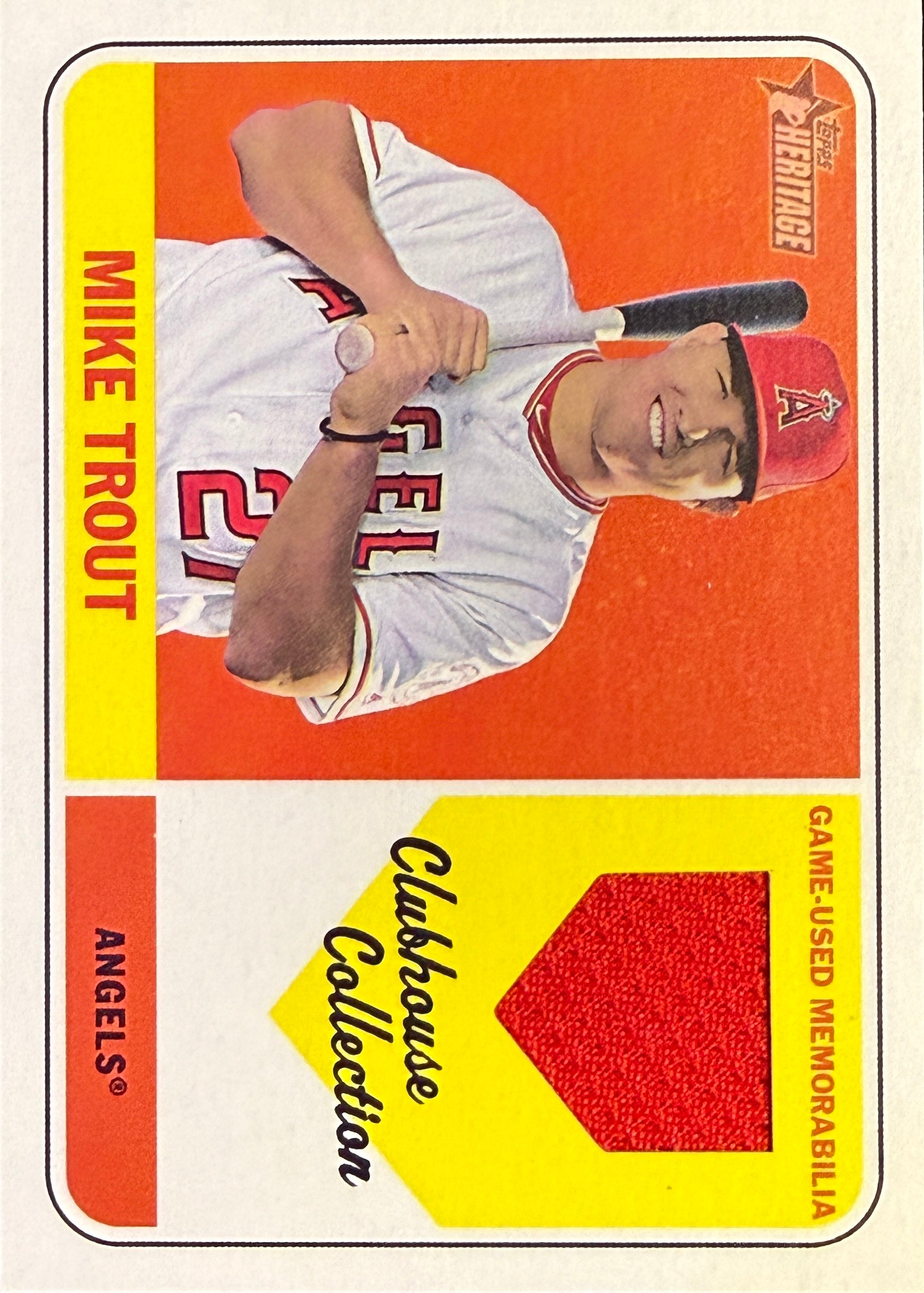 Mike Trout 2018 Topps Game worn jersey section