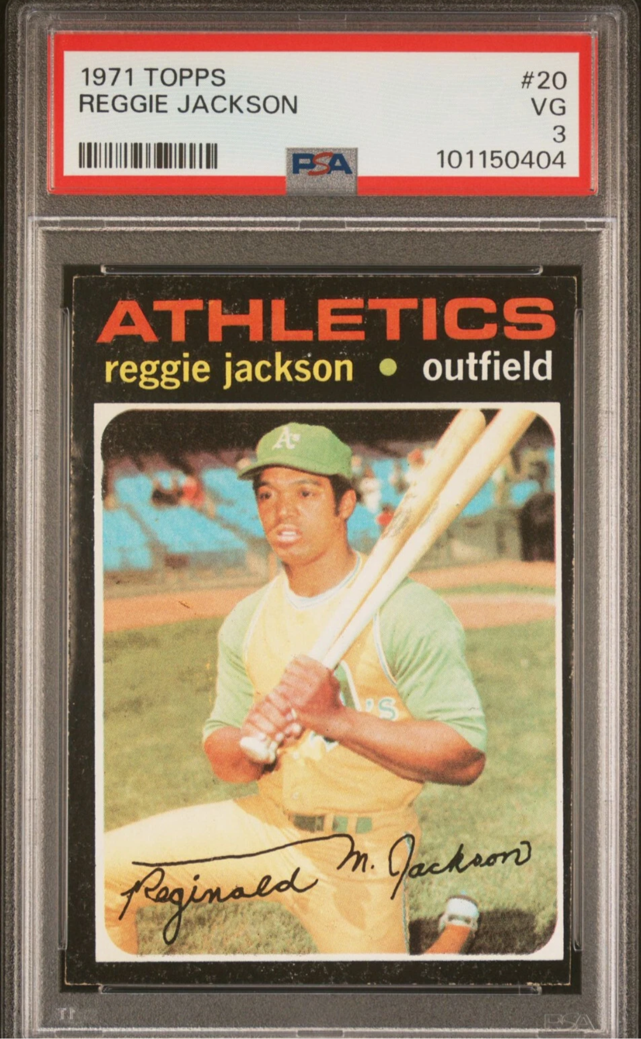 1971 Topps #20 REGGIE JACKSON card! PSA 3