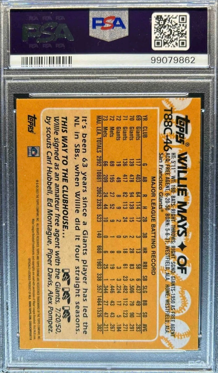 2023 Topps Willie Mays 1988 Baseball 35th Anniversary ChromePSA 10
