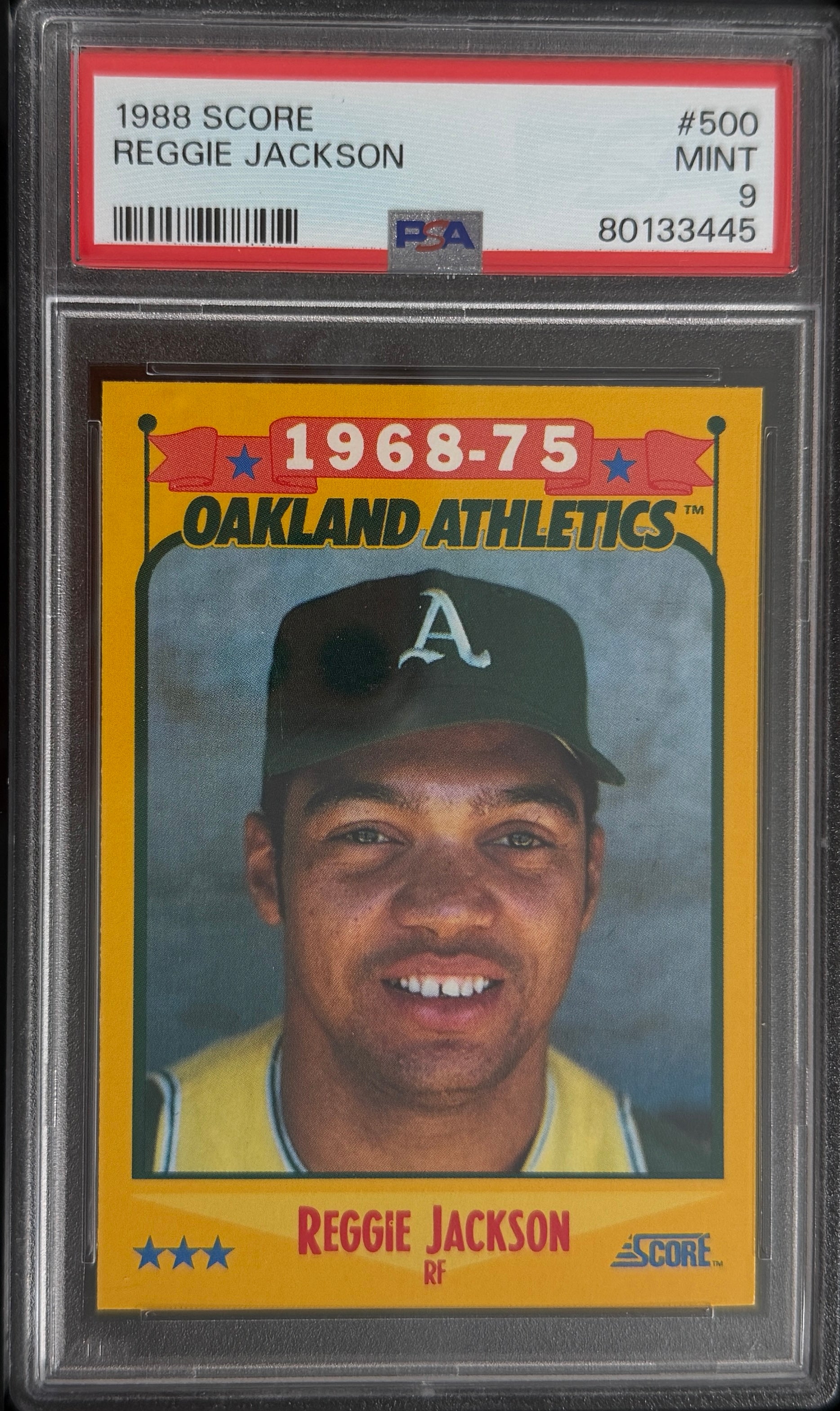 1988 Score Reggie Jackson #500• PSA 9