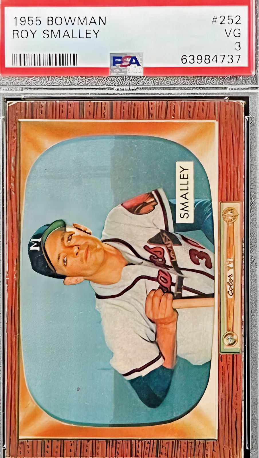 1955 Bowman Roy Smalley #252 Milwaukee Braves PSA 3