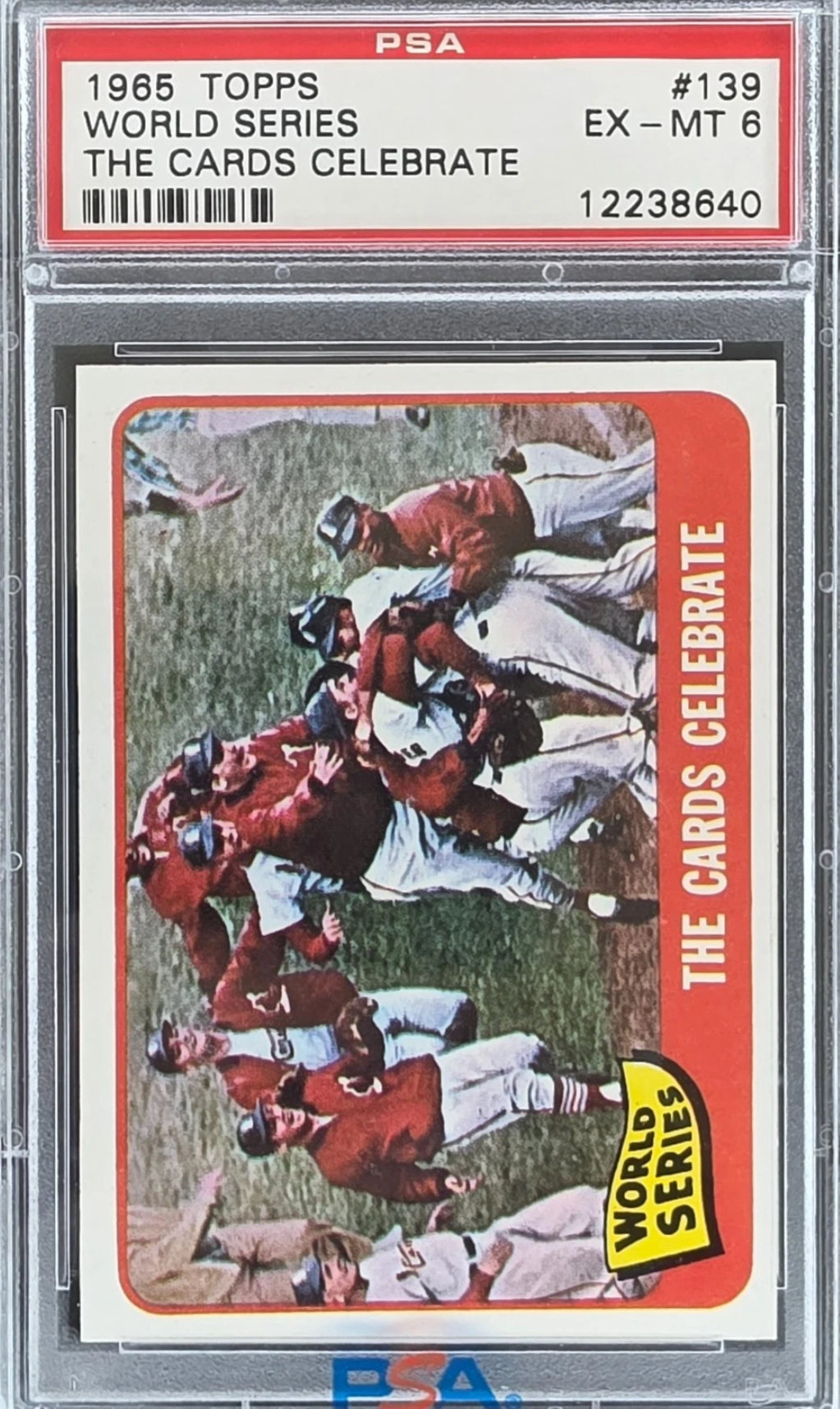 1965 Topps #139 "1964 World Series - The Cards Celebrate"