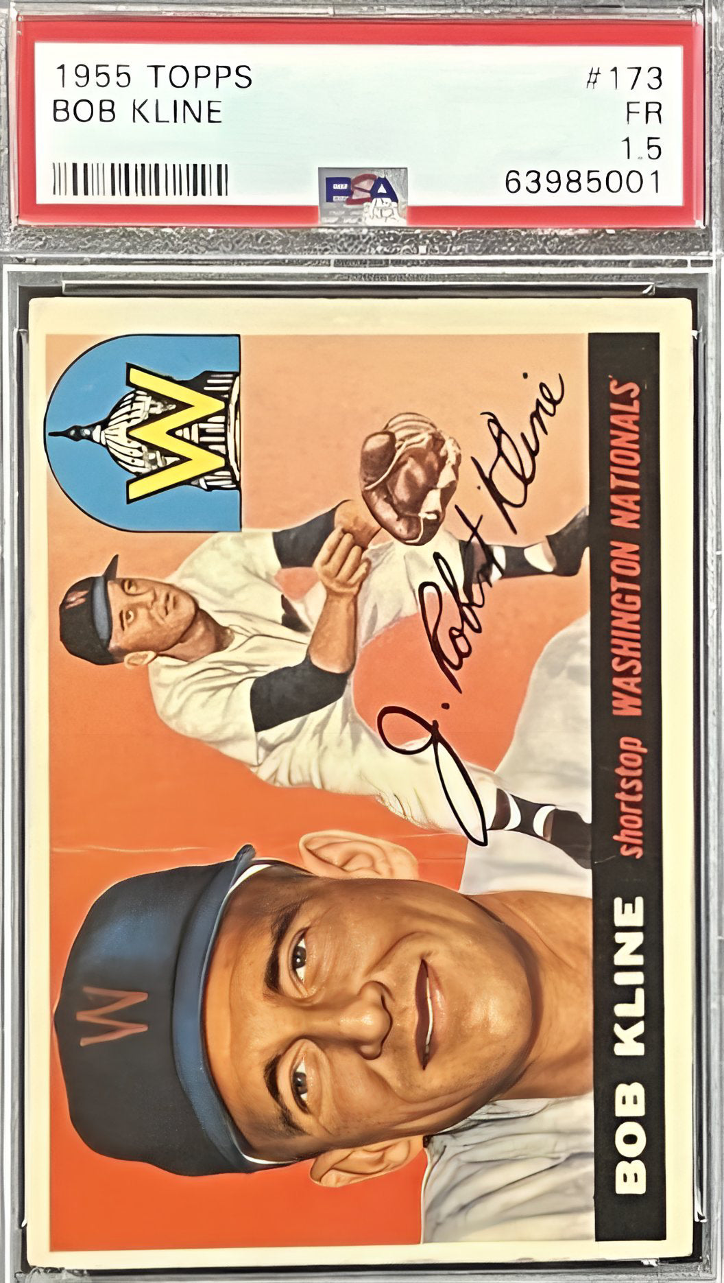 1955 Topps Bob Kline #173 Washington Senators PSA 1.5