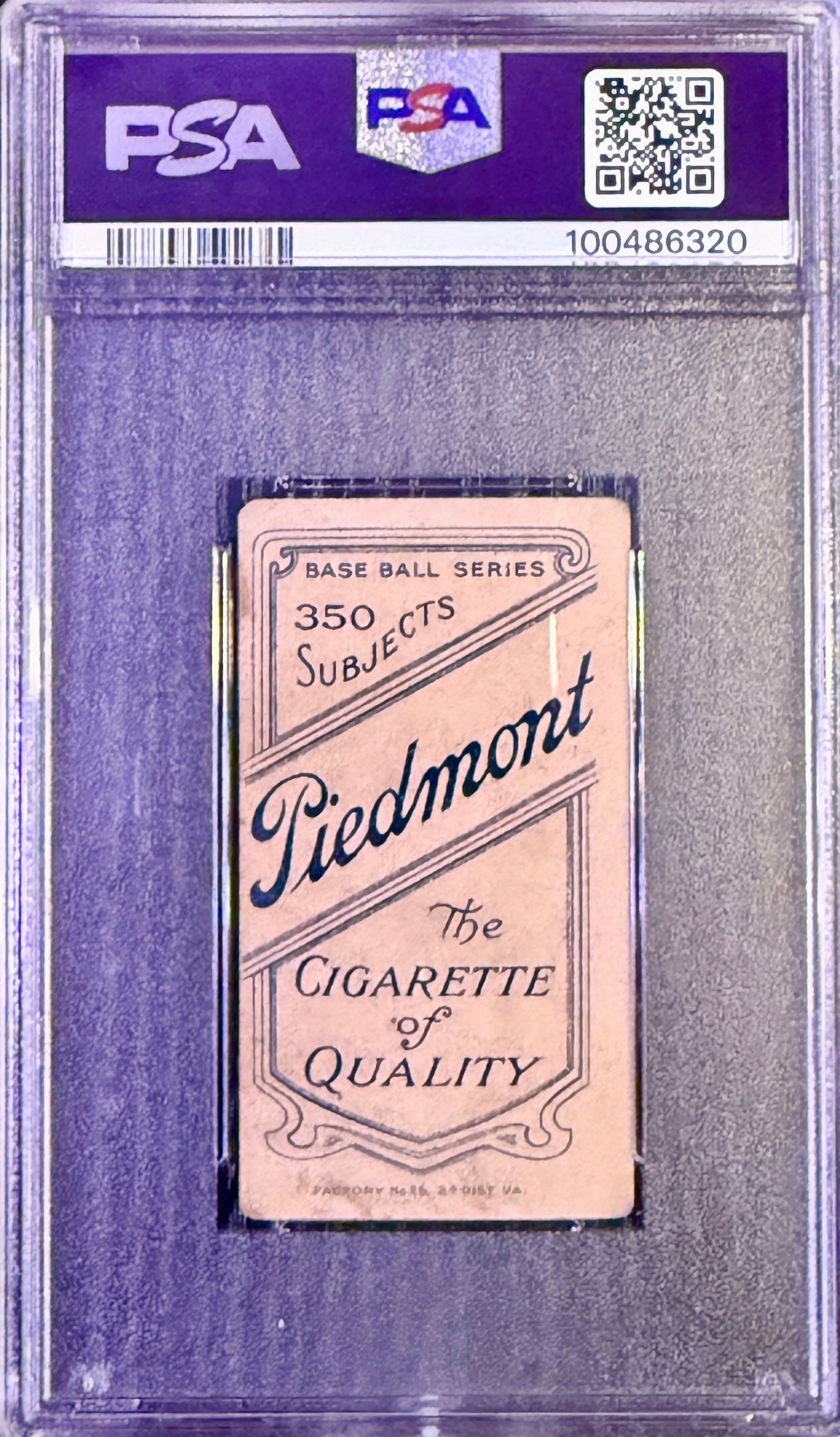T206 Monte Cross PSA 2.5 Piedmont back