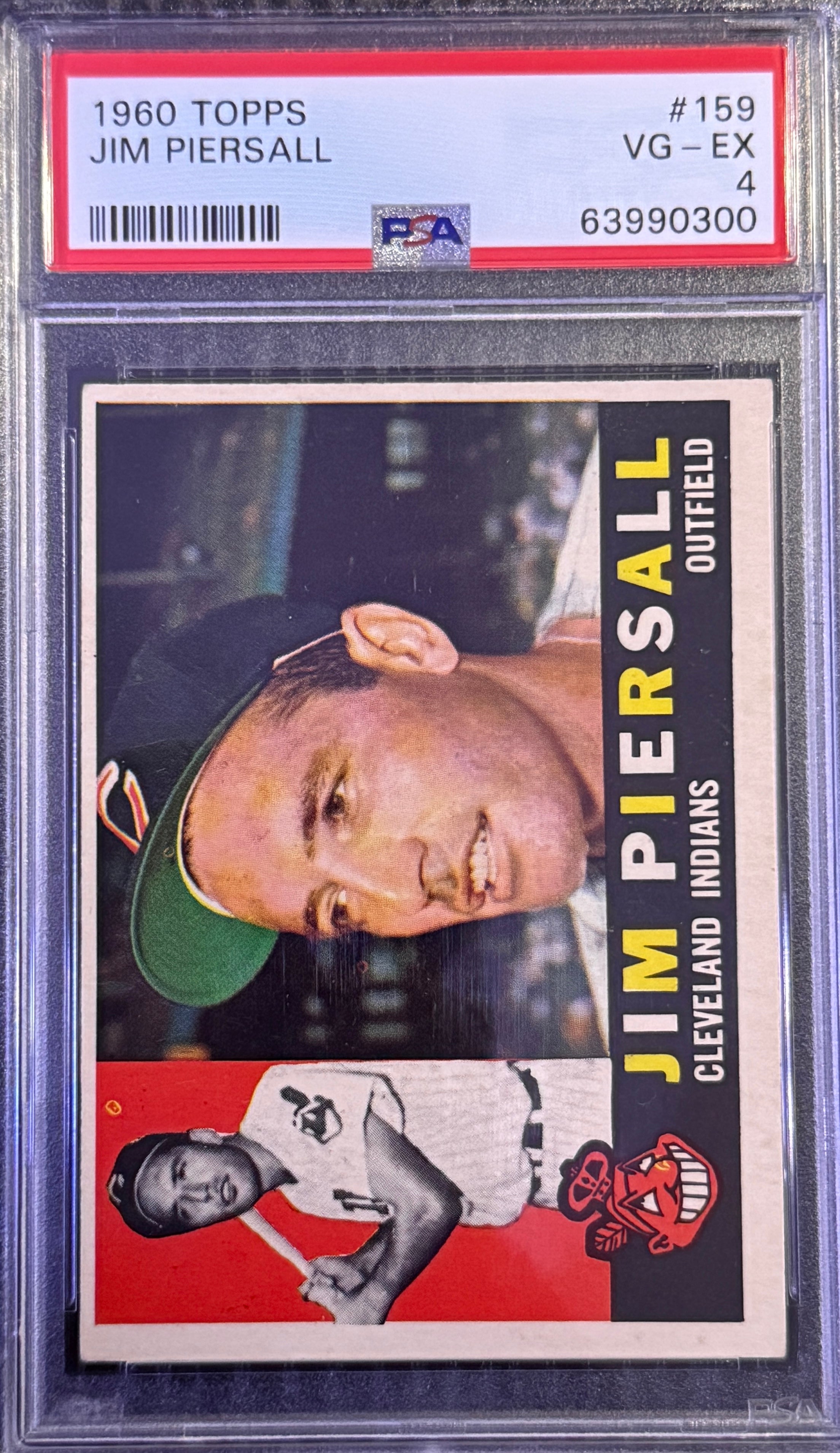 1960 Topps Jim Piersall #159 Cleveland Indians PSA 4