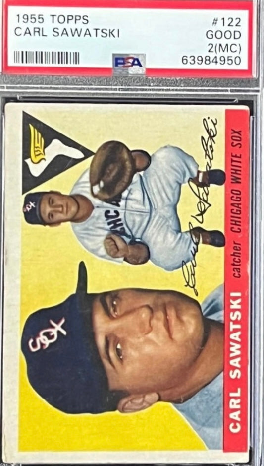 1955 Topps Carl Sawatski #122 Chicago White Sox PSA 2