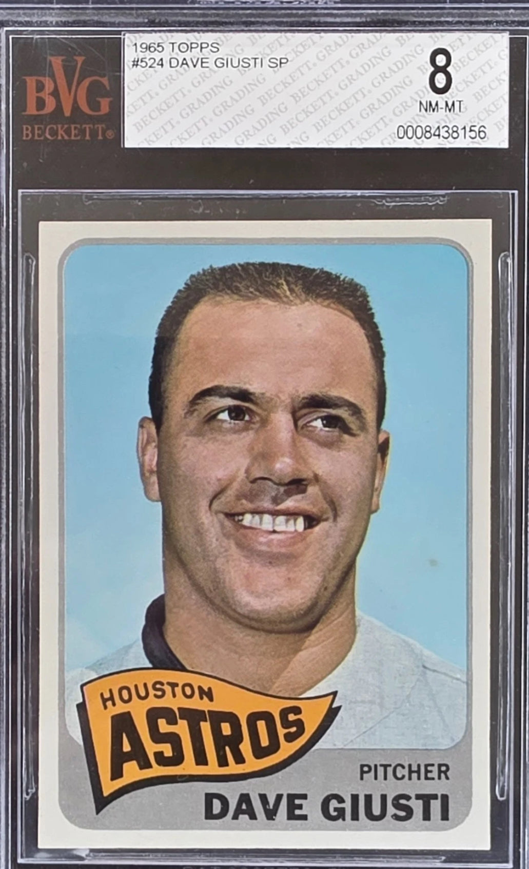 1965 topps  #524 Dave Giusti BVG 8