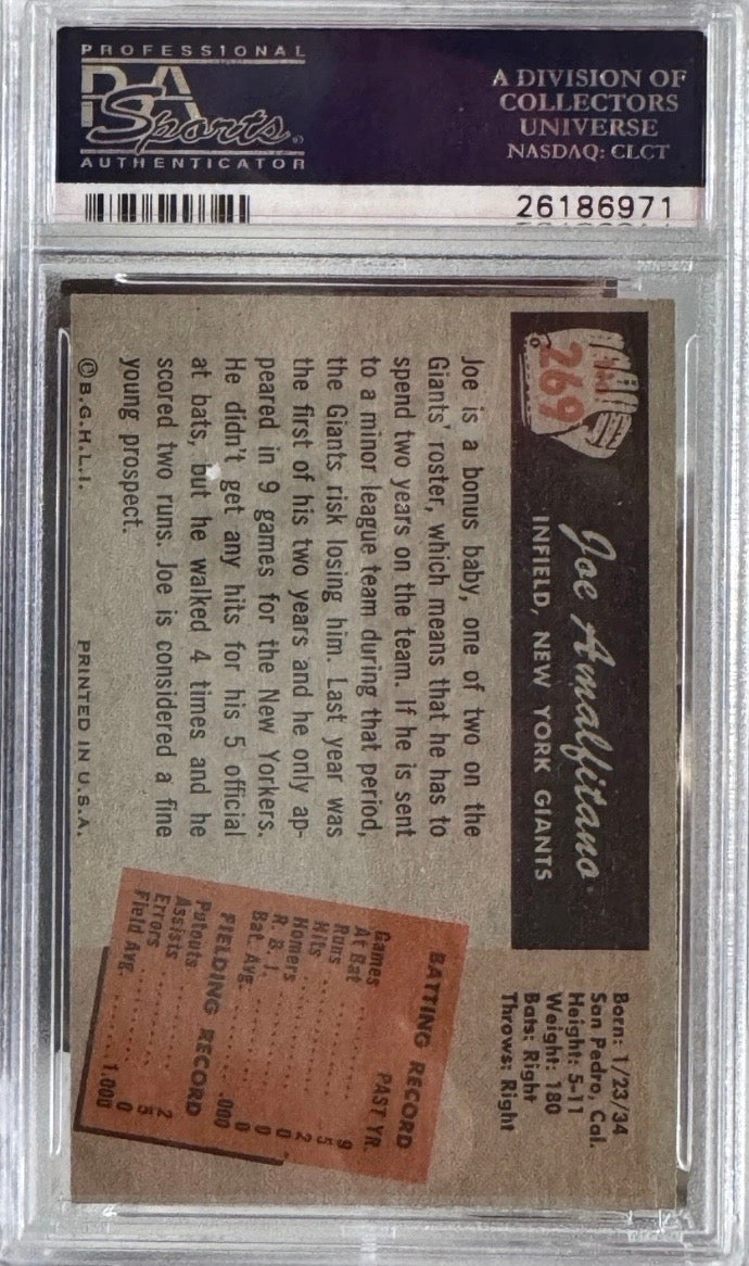 1955 Bowman Joe Amalfitano Baseball Card PSA Graded EX 5