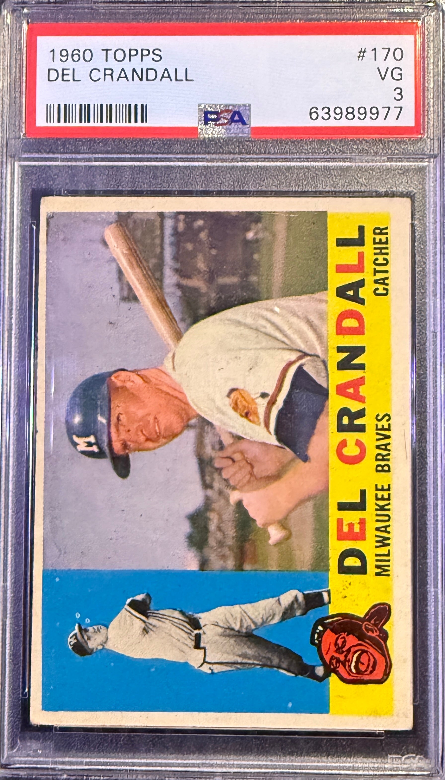 1960 Topps Del Crandall #170 Milwaukee Braves PSA 3