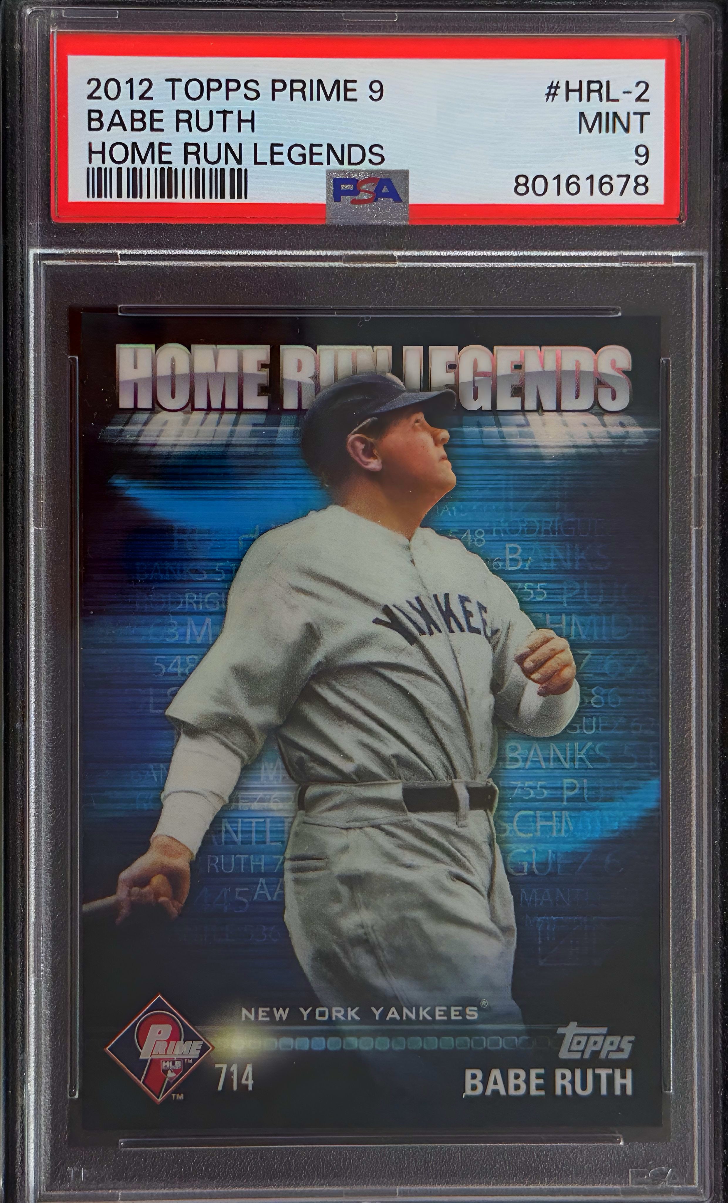 2012 Topps Prime 9 Babe Ruth Yankees Insert Card PSA 9 NEW CASE
