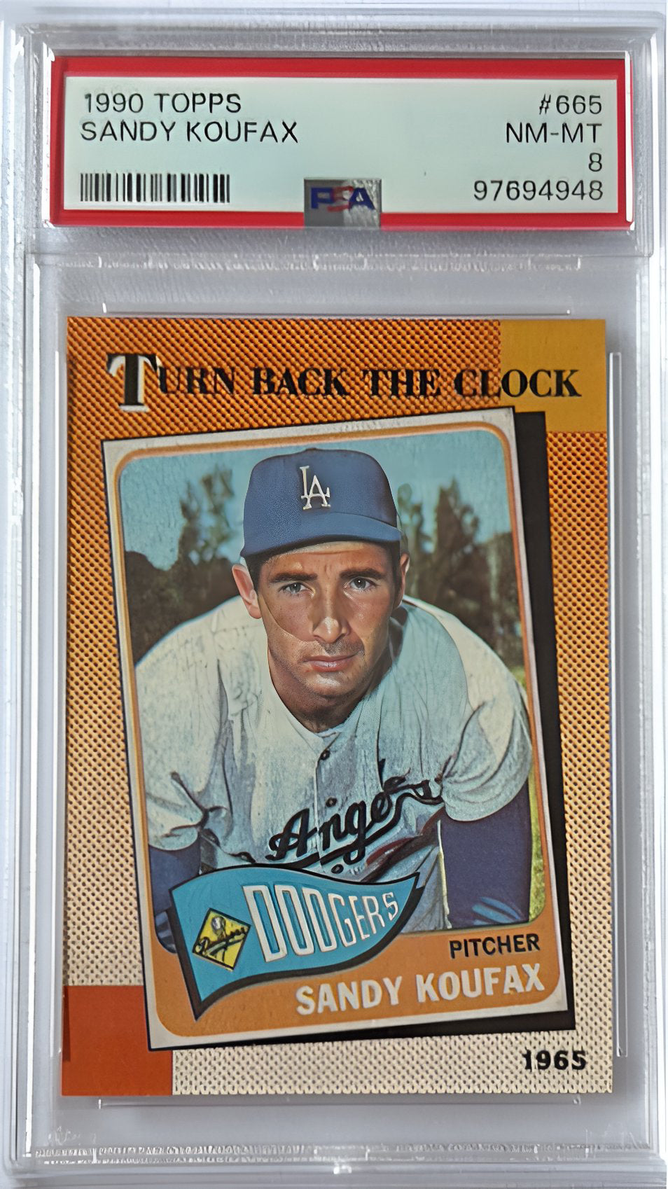1990 Topps Sandy Koufax #665 PSA 8