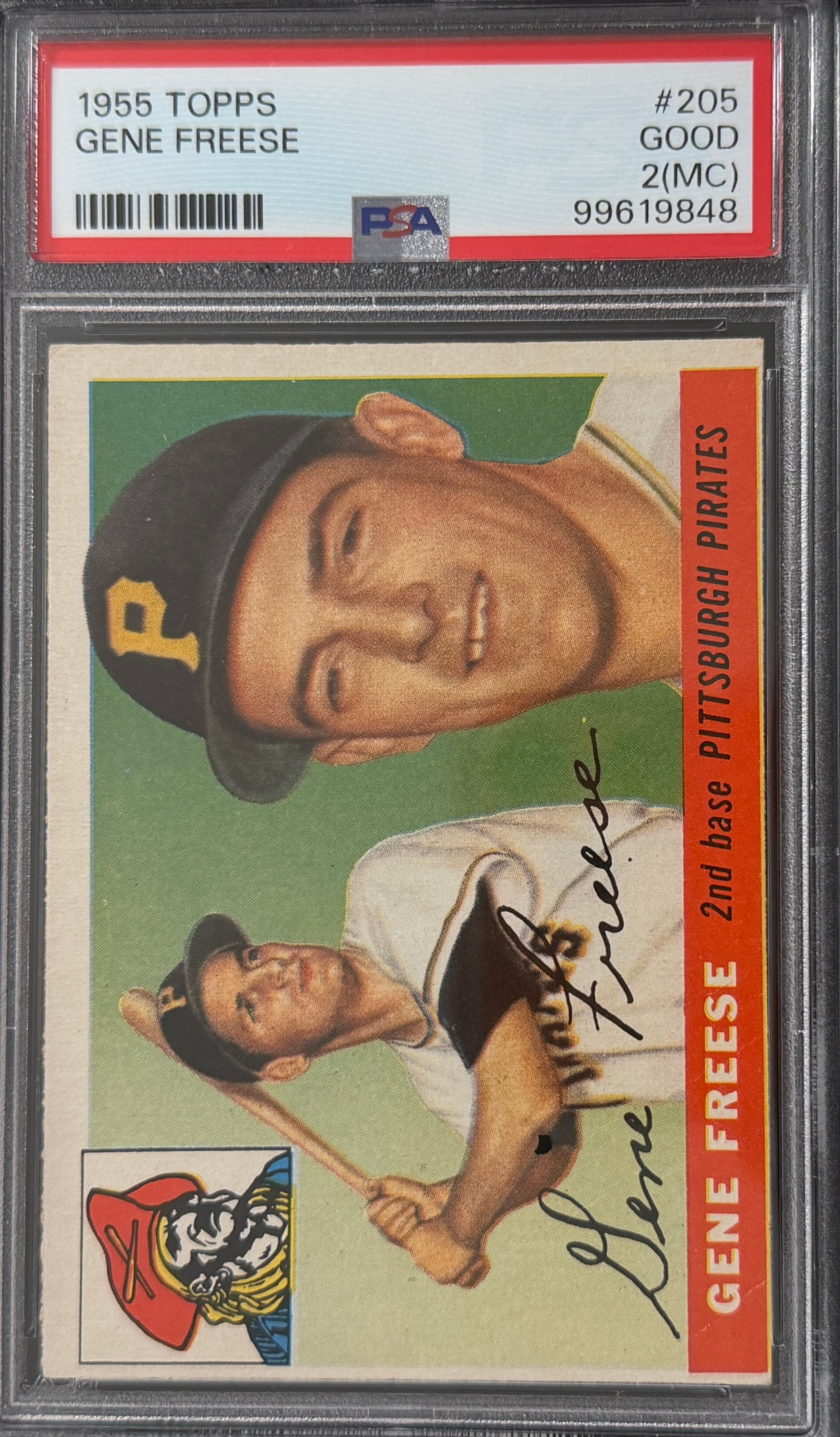 1955 Topps -Gene Freese #205 PSA 2 Pittsburg Pirates Vintage Baseball