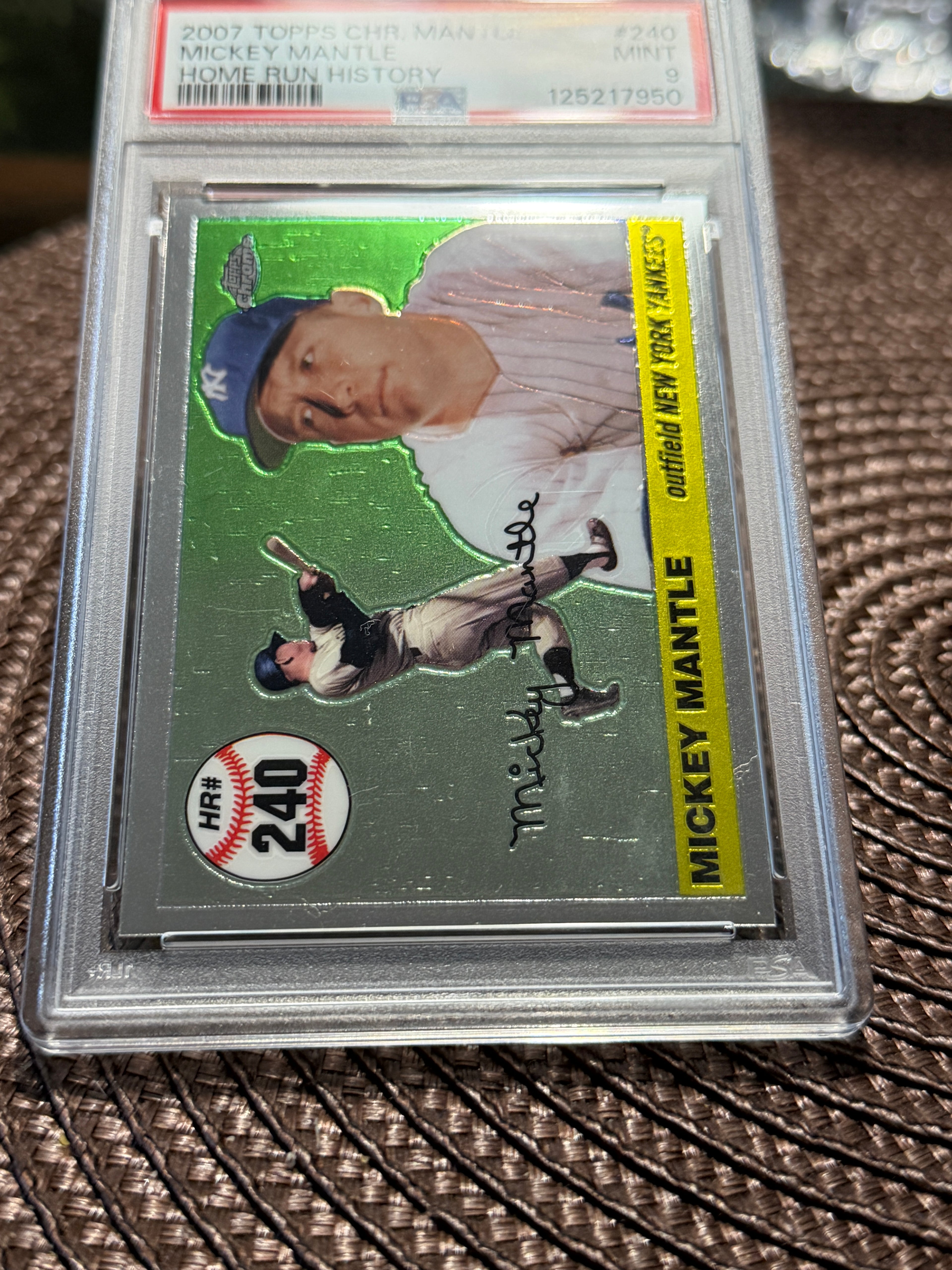 2007 Topps Chrome Mickey Mantle #240 PSA 9 HOF