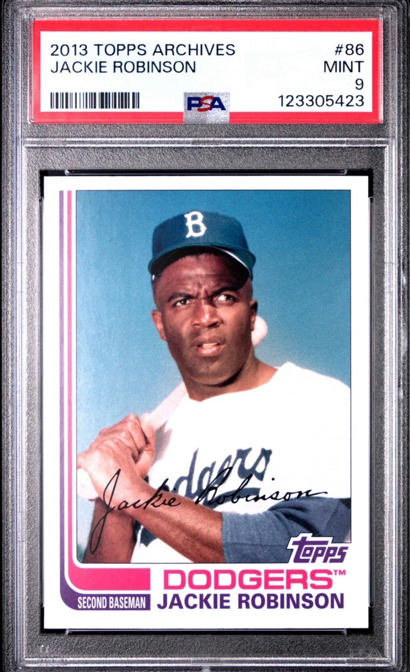 2013 TOPPS ARCHIVES #86 JACKIE ROBINSON HOF PSA 9