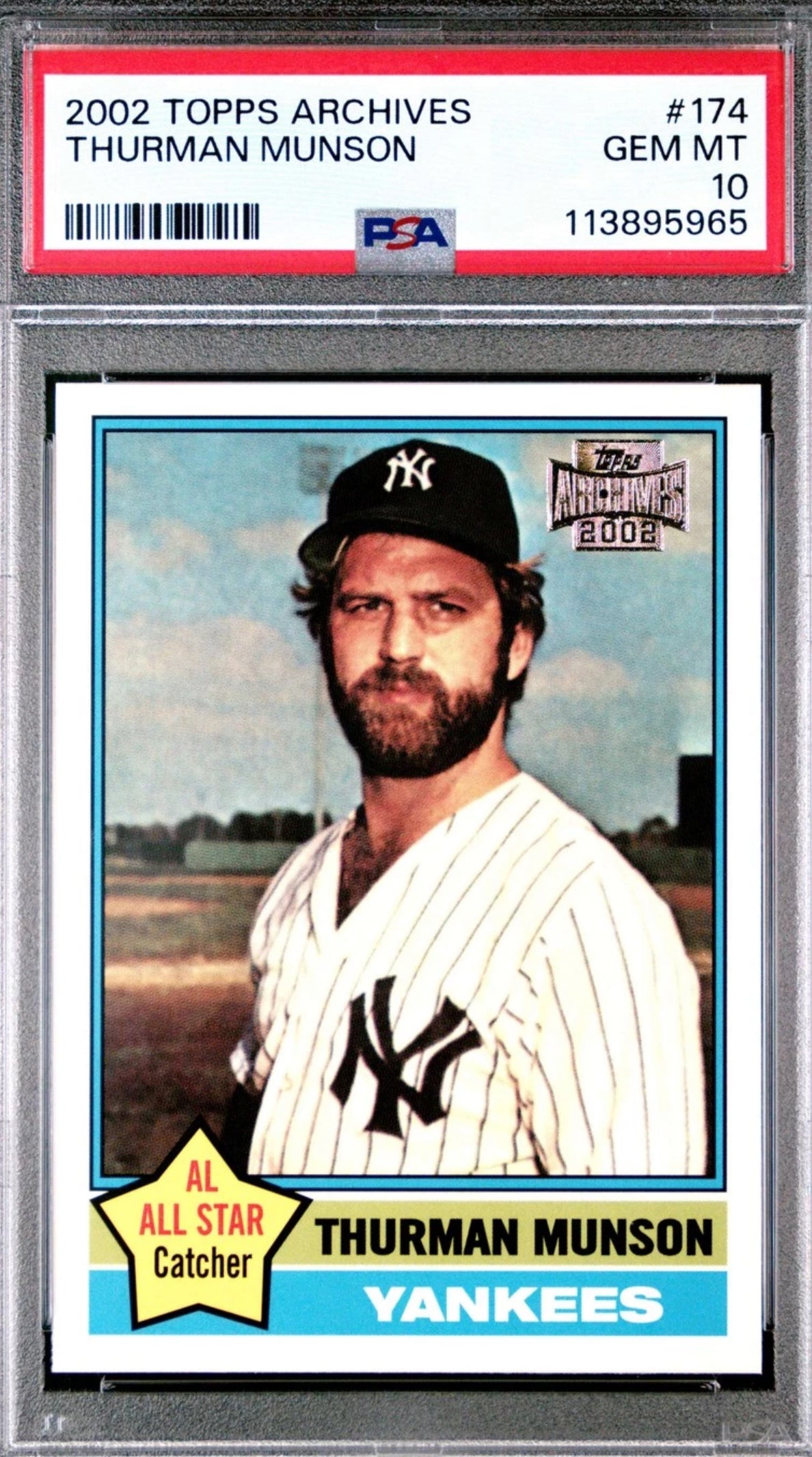 2002 TOPPS ARCHIVES #174 THURMAN MUNSON PSA 10