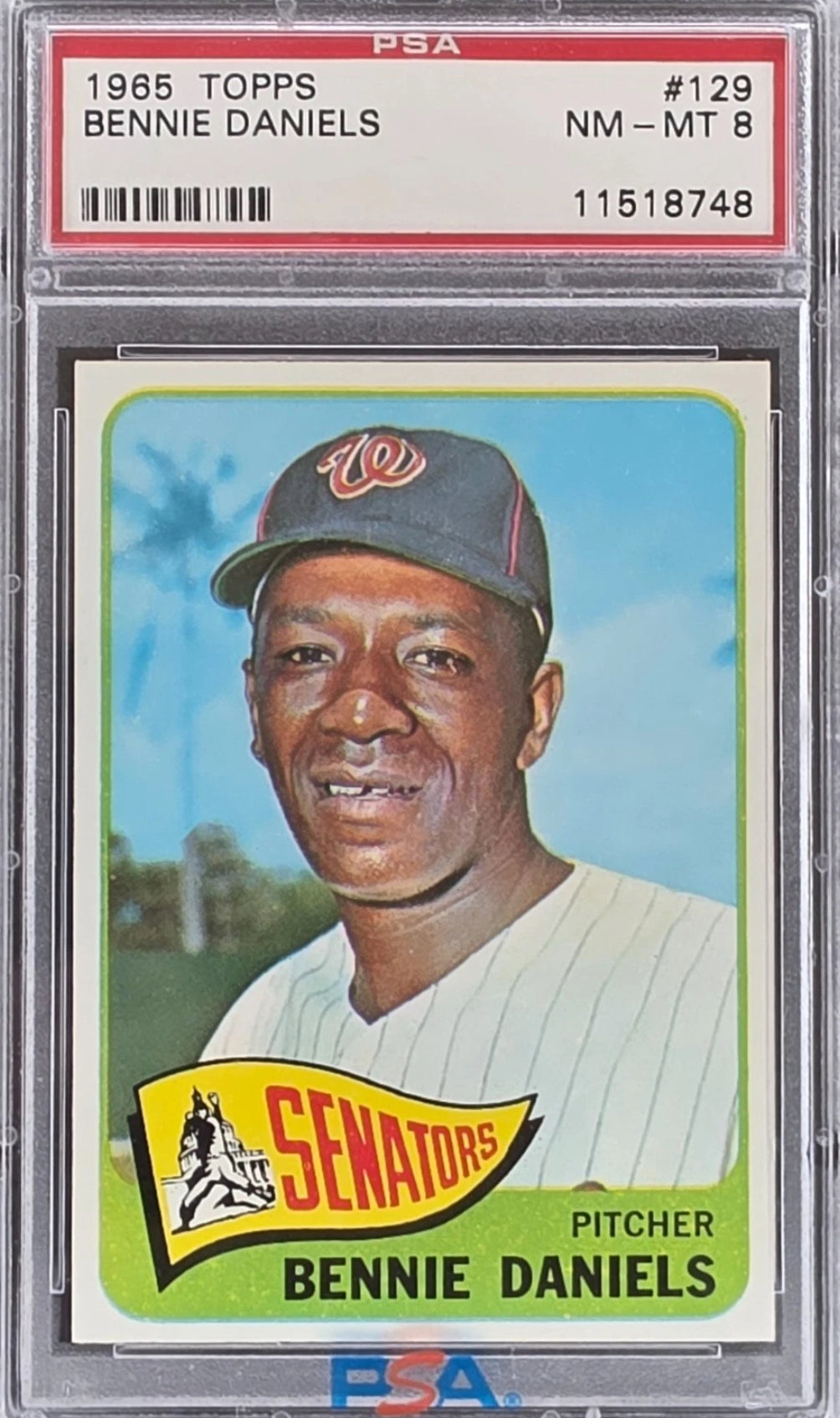 1965 Topps Bennie Daniels #129 PSA 8