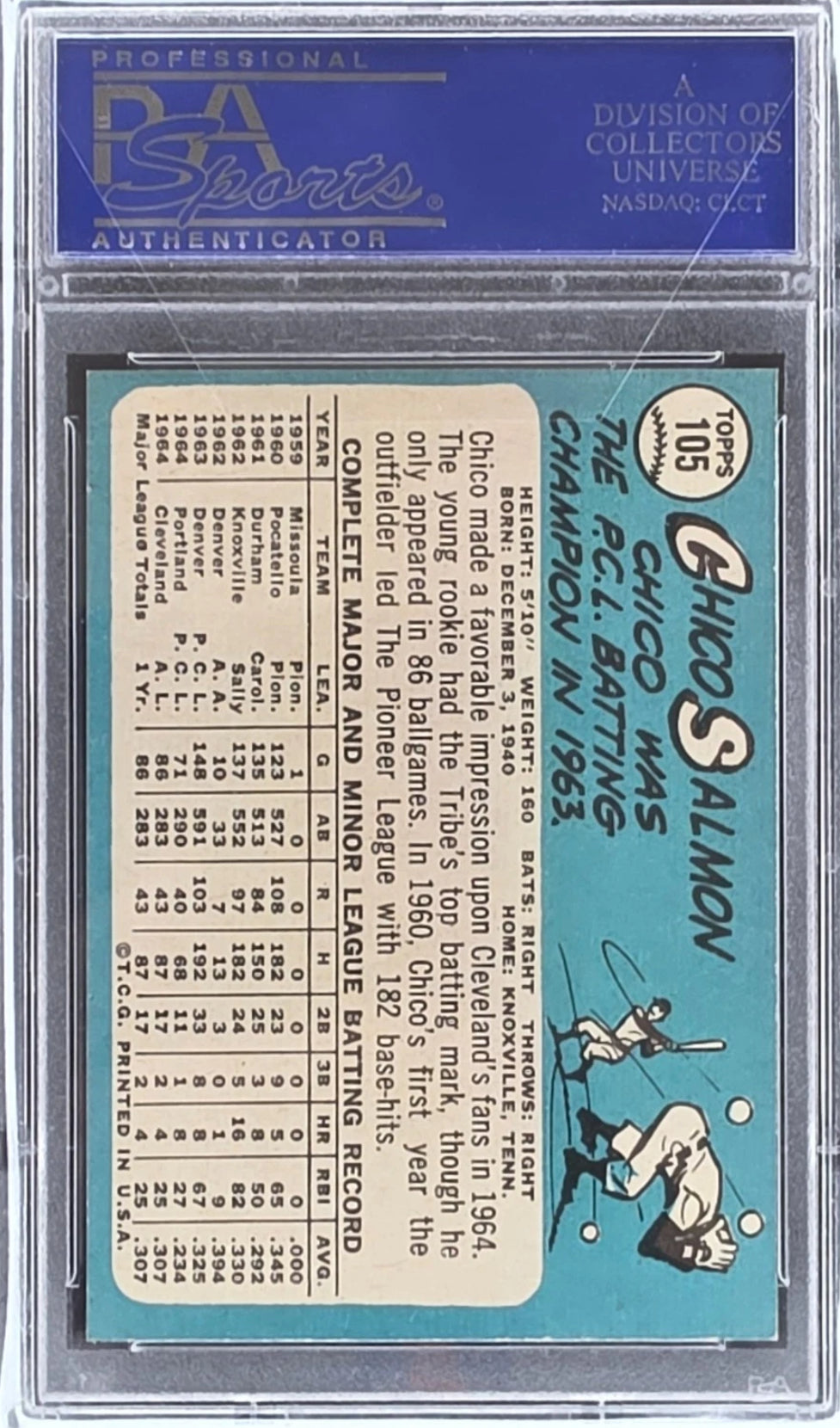 1965 Topps Chico Salmon #105 PSA 8