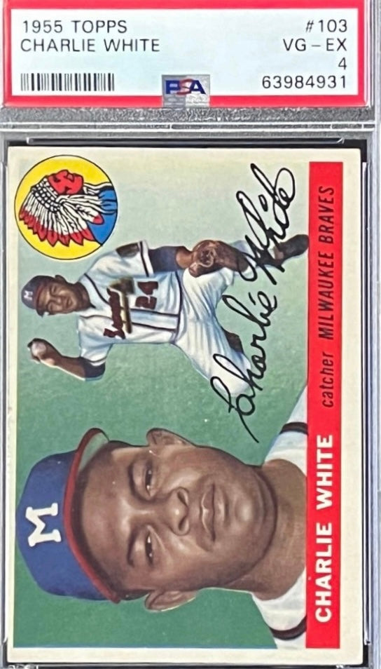 1955 Topps Charlie White Rookie RC #103 Milwaukee Braves PSA 4