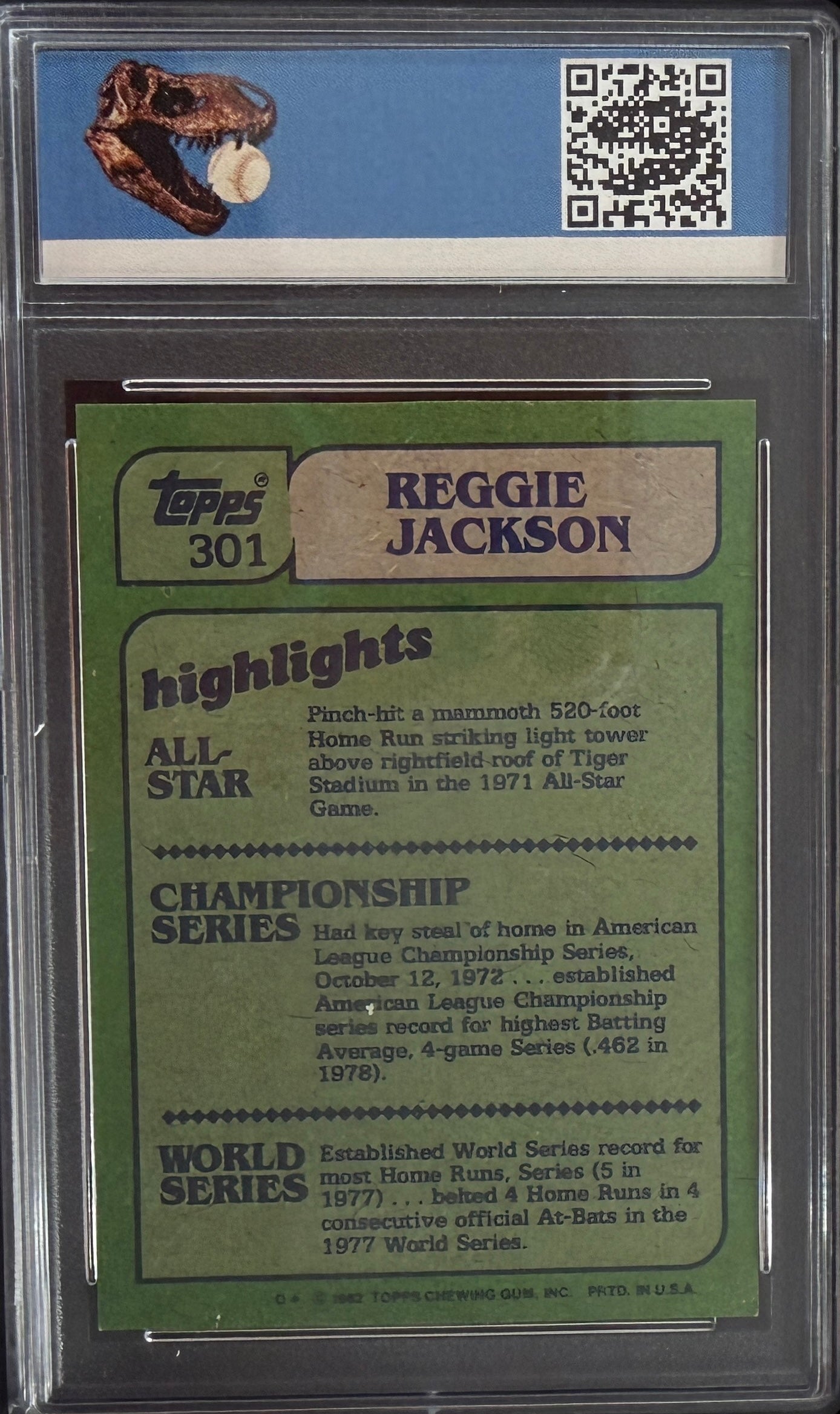 1982 Topps Reggie Jackson  #301 • N-Mint