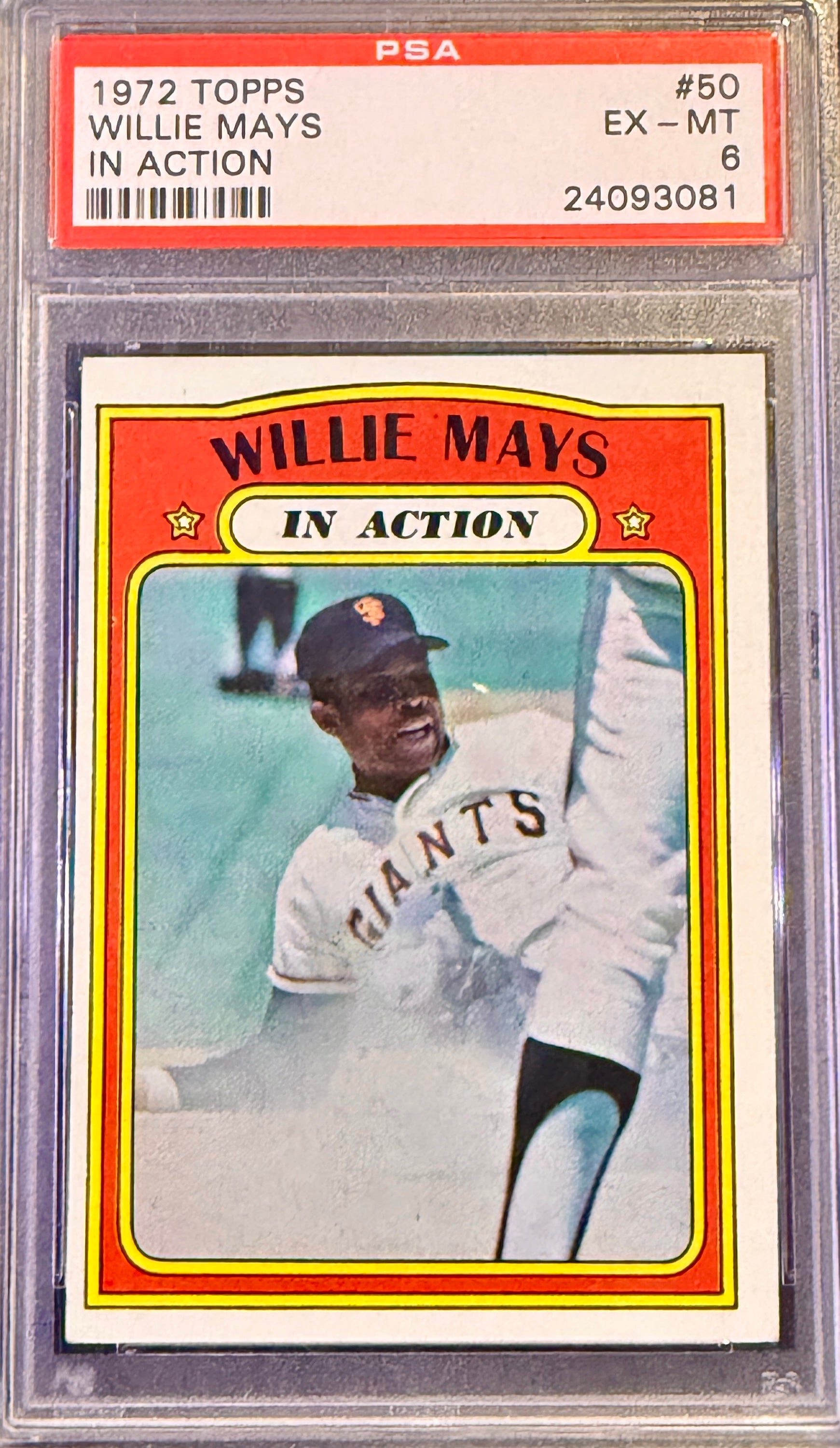 1972 Topps - In Action Willie Mays #50 PSA 6