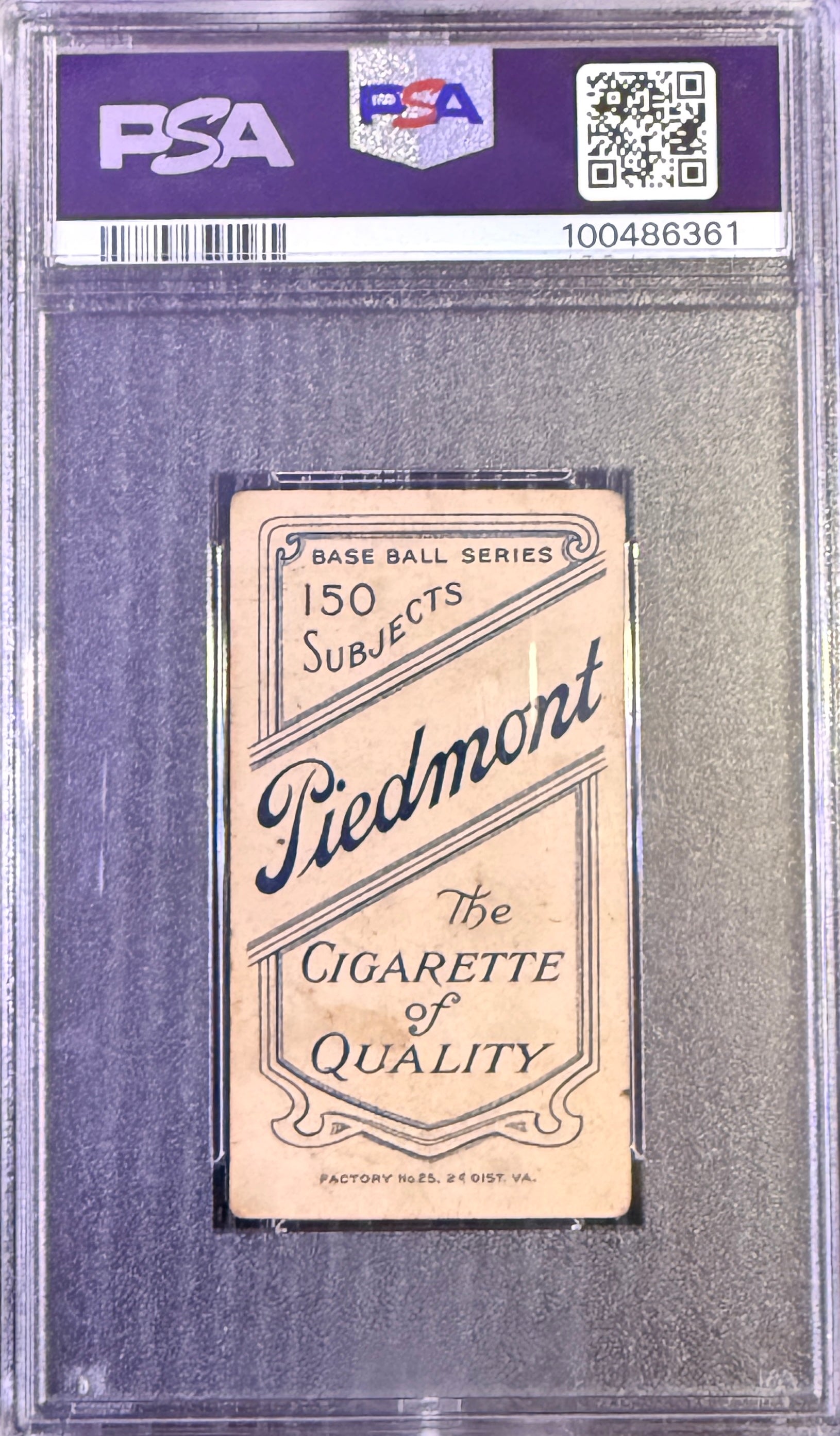 T206 Buck Herzog PSA 2 Piedmont back