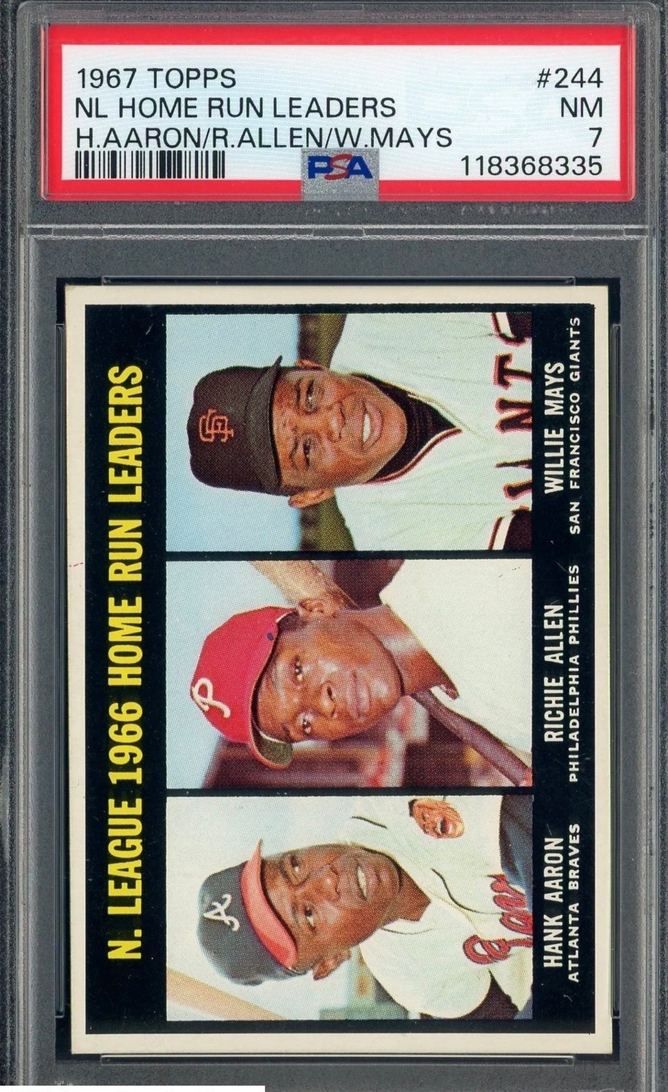 1967 Topps #244 NL Home Run Leaders- PSA: 7