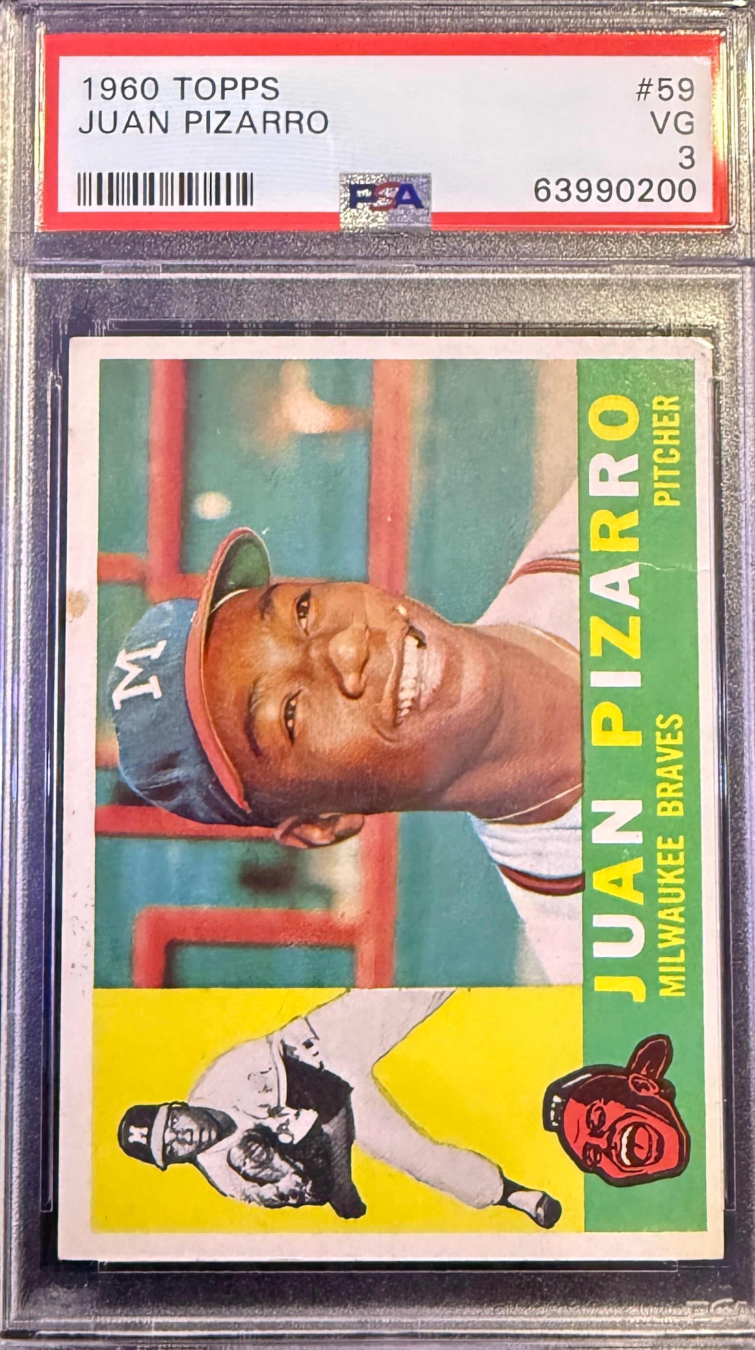 1960 Topps Juan Pizarro #59 Milwaukee Braves PSA 3