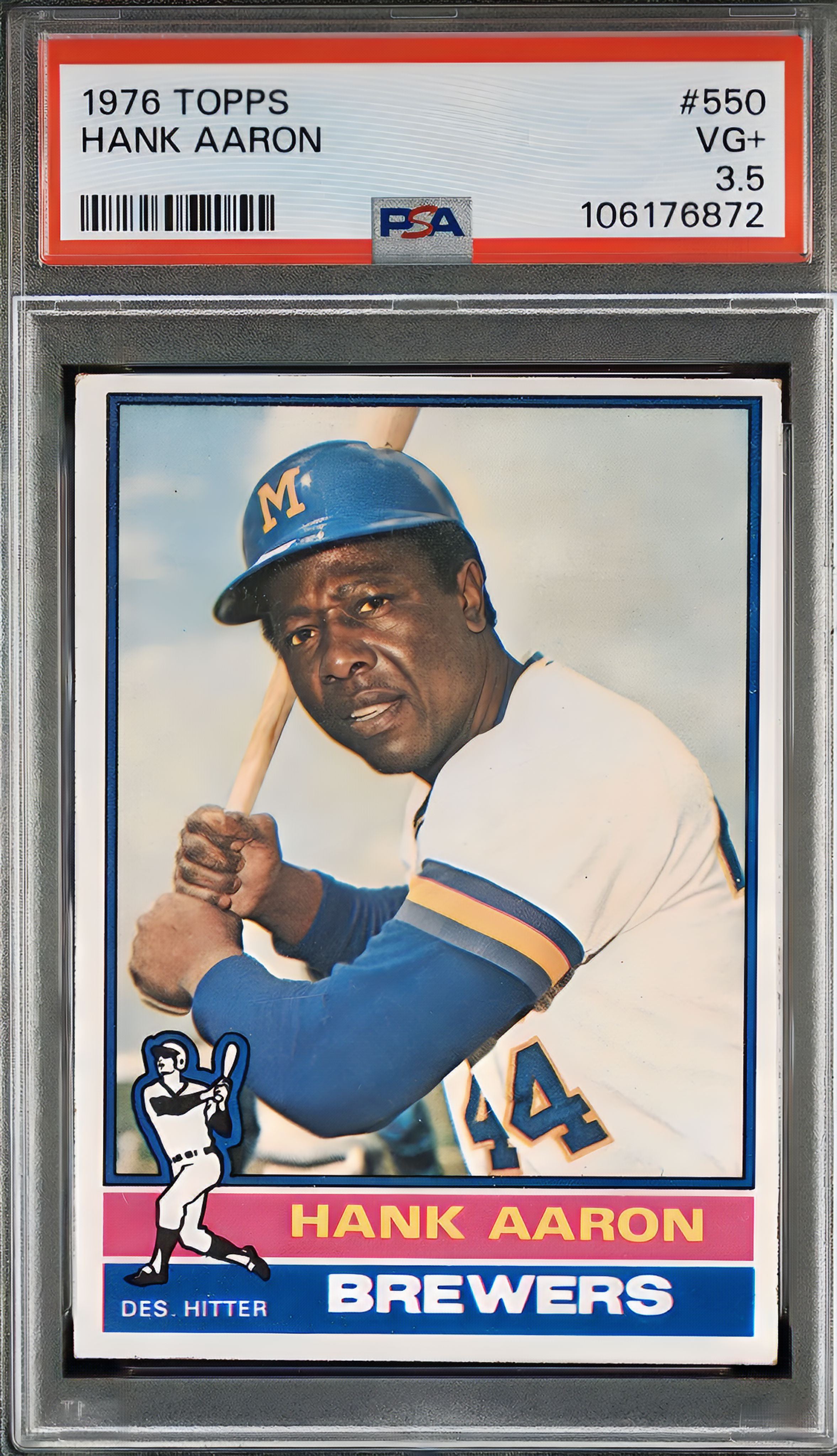 1976 Topps Hank Aaron #550 PSA 3.5