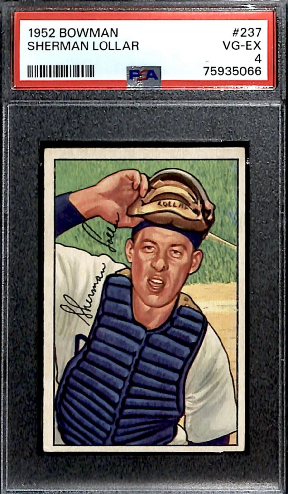 1952 Bowman Sherman Lollar PSA 4