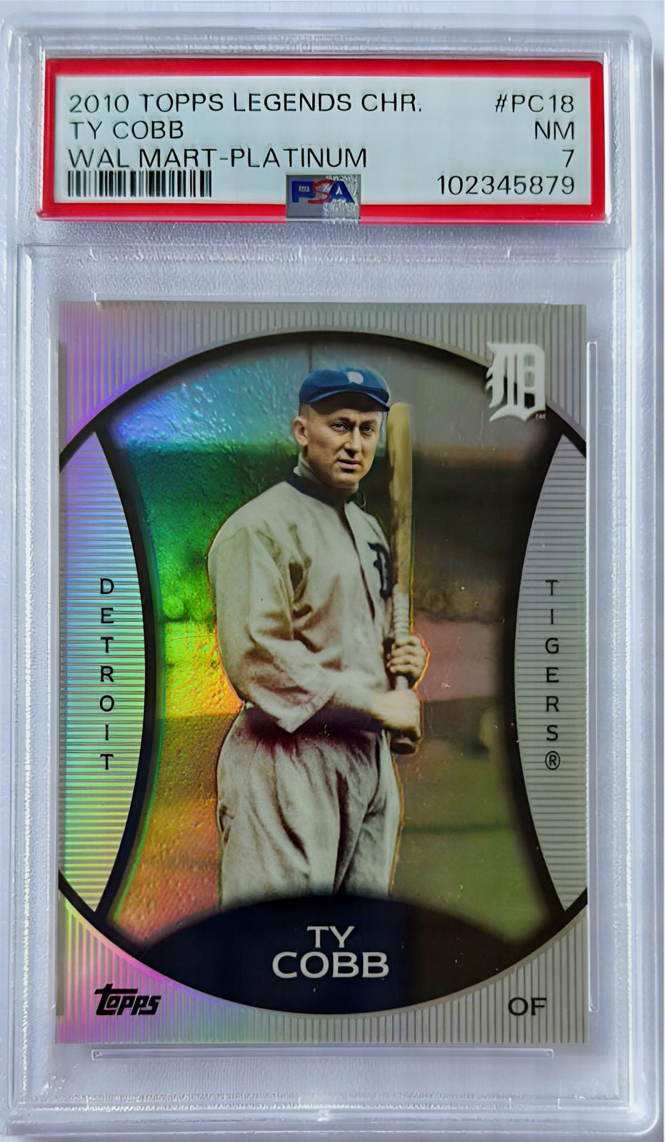 2010 Topps - Wal-Mart Platinum Legends Chrome Cereal TY COBB PSA 7