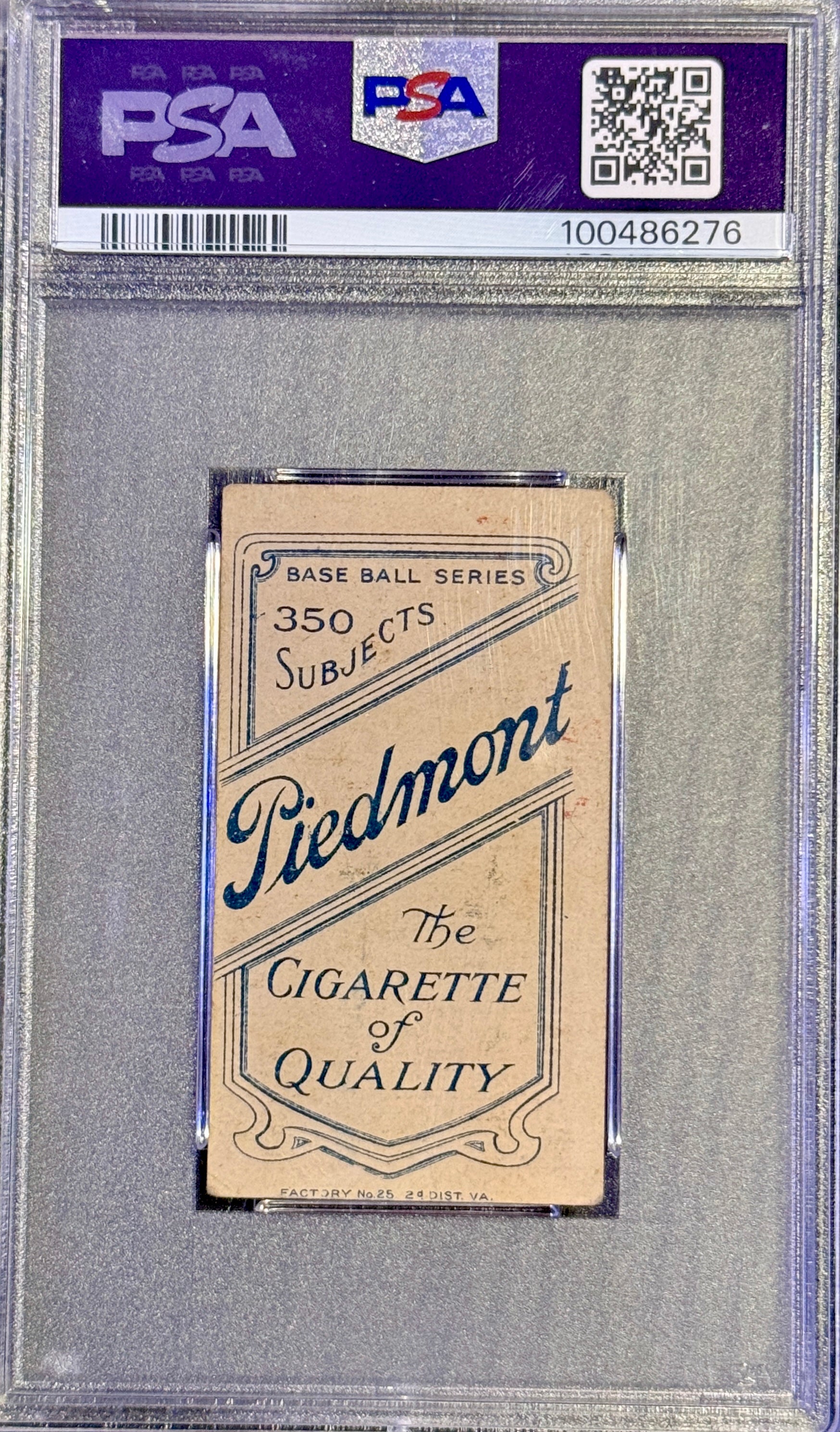 T206 Bill Abstein PSA 2.0 Piedmont back
