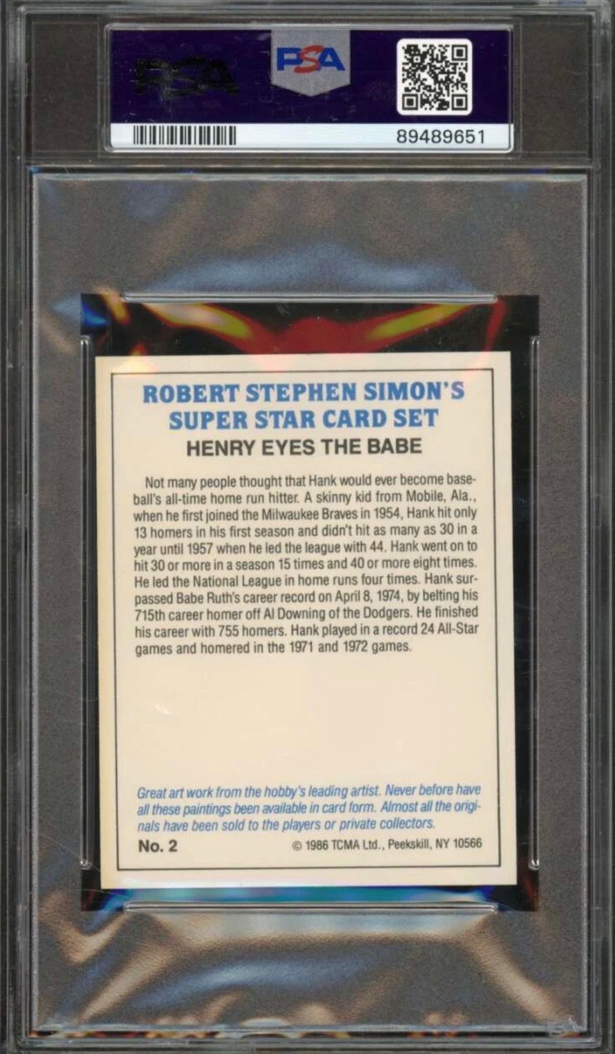 Babe Ruth Card 1986 TCMA Simon's Super Stars #2 PSA 9