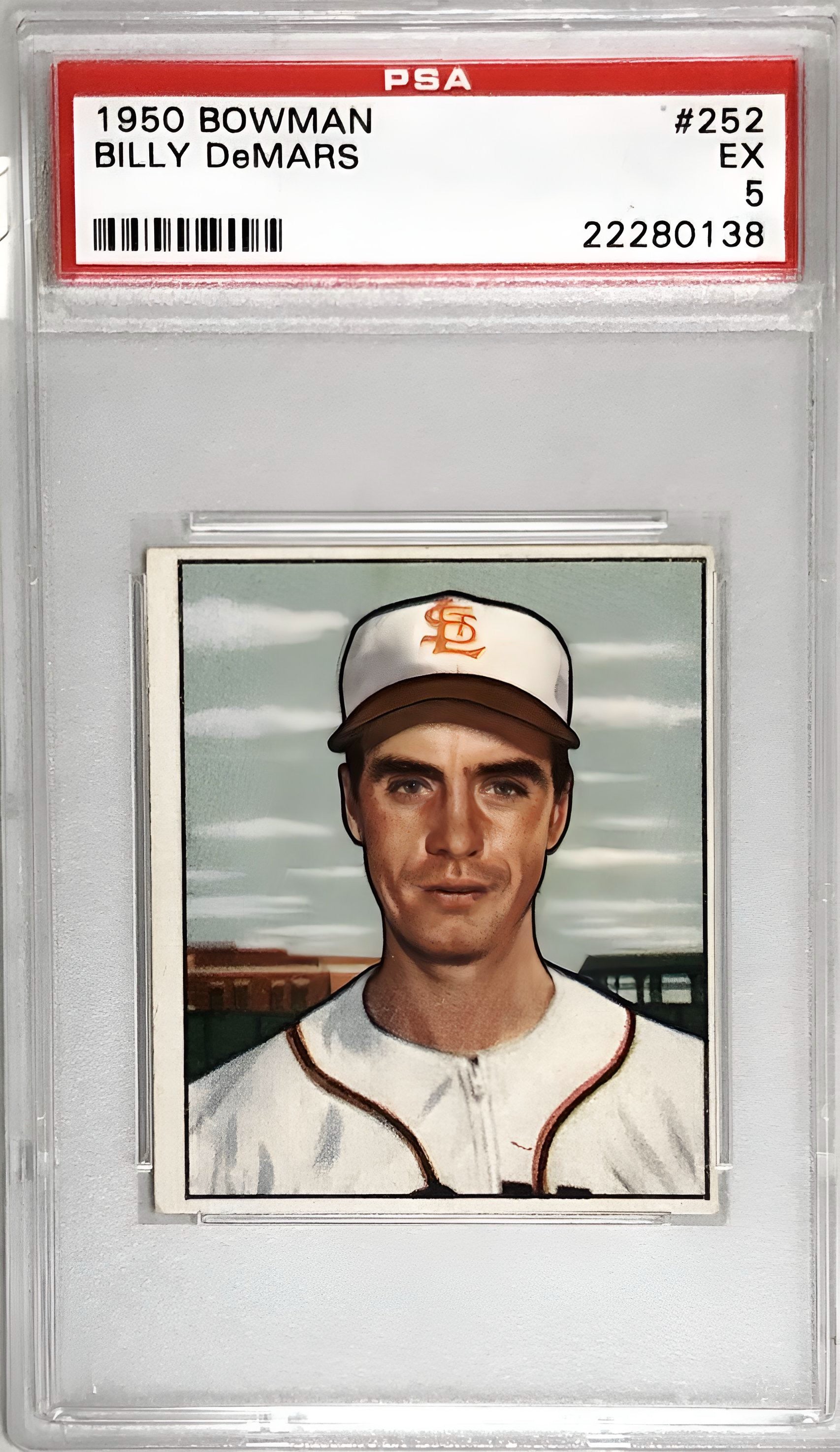 1950 BOWMAN BILLY DEMARS #252 BASEBALL CARD GRADED PSA 5