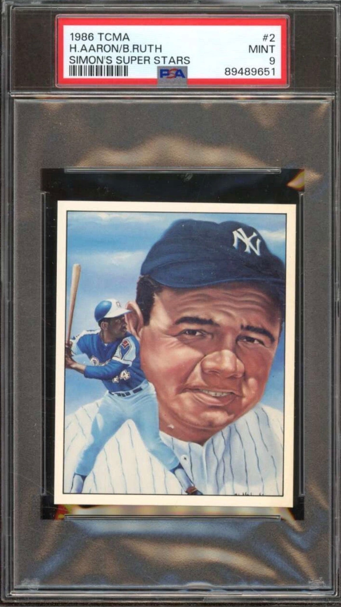 Babe Ruth Card 1986 TCMA Simon's Super Stars #2 PSA 9