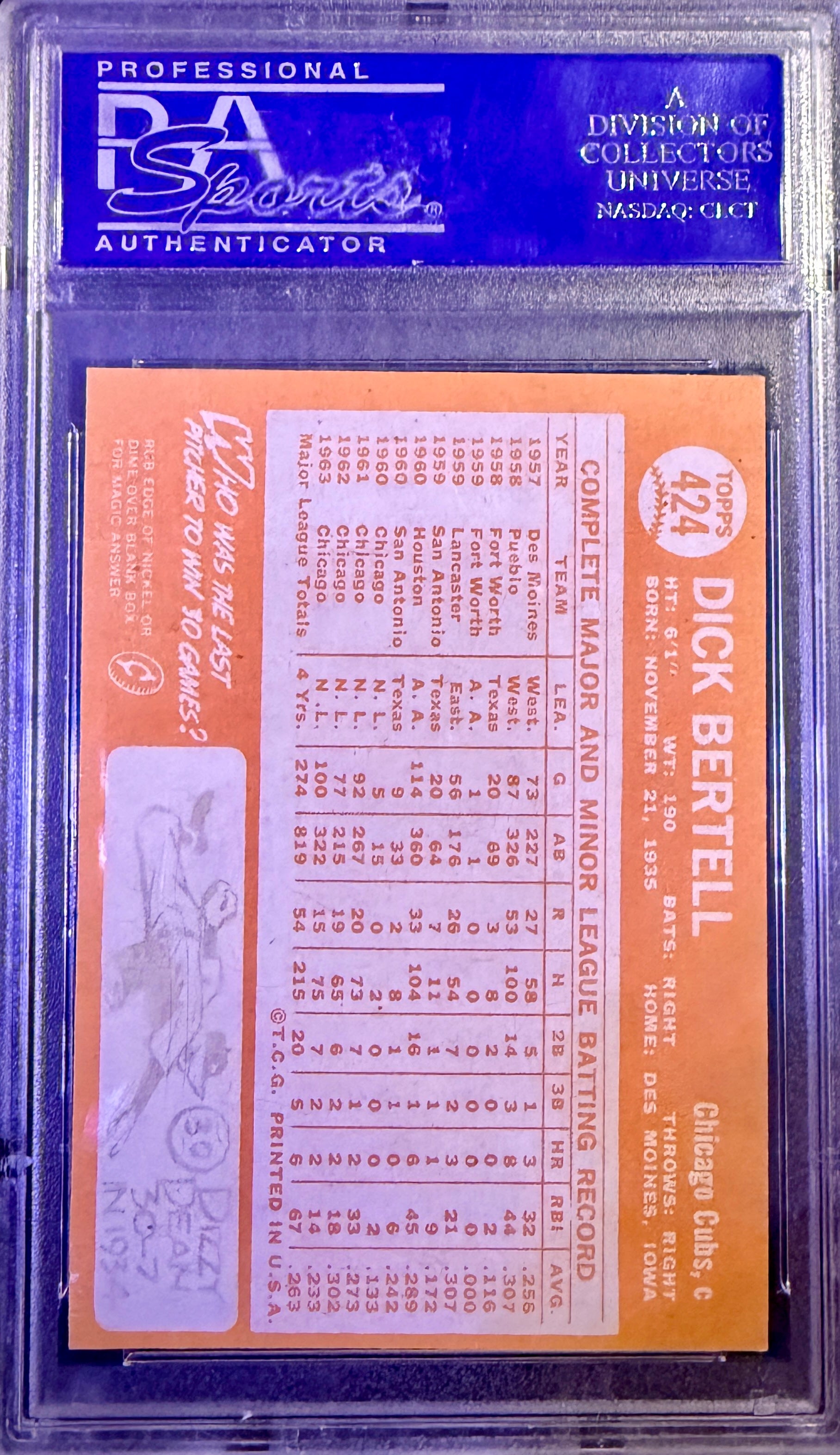 1964 Topps PSA 6 Dick Bertell