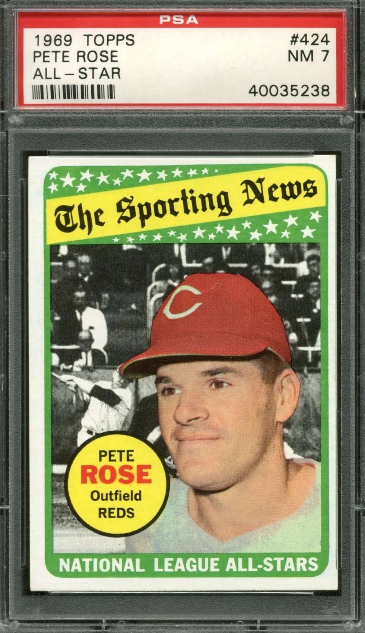 1969 TOPPS ALL-STAR #424 PETE ROSE PSA 7