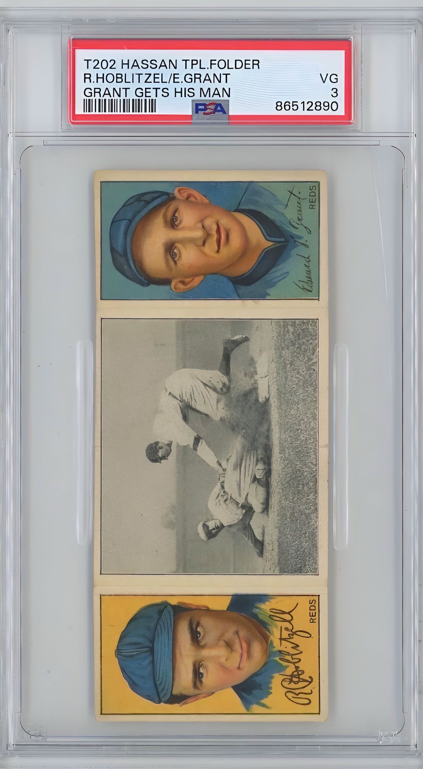 T202 Hassan Tpl.Folder Grant gets his man PSA 3 Nice!!!!!