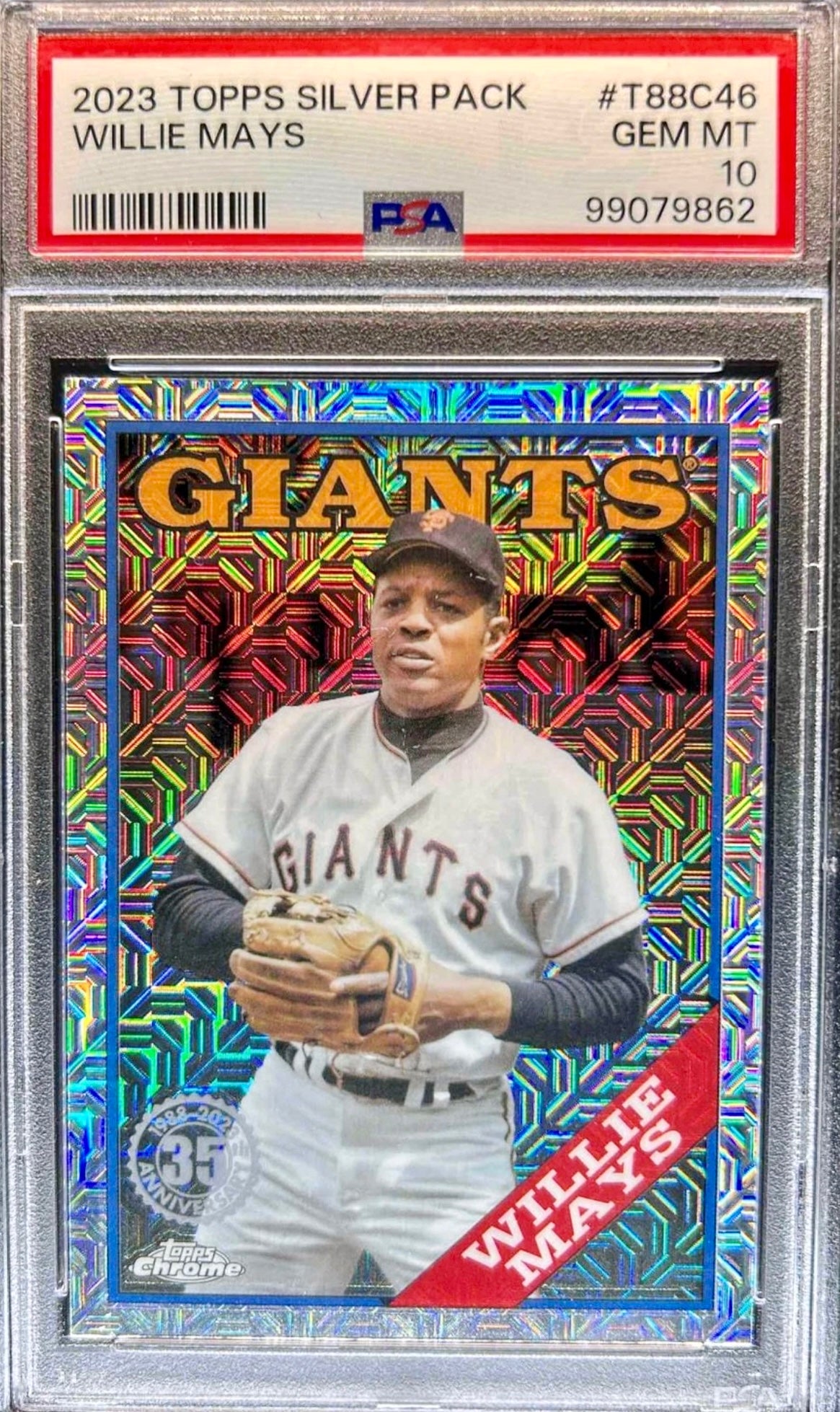 2023 Topps Willie Mays 1988 Baseball 35th Anniversary ChromePSA 10