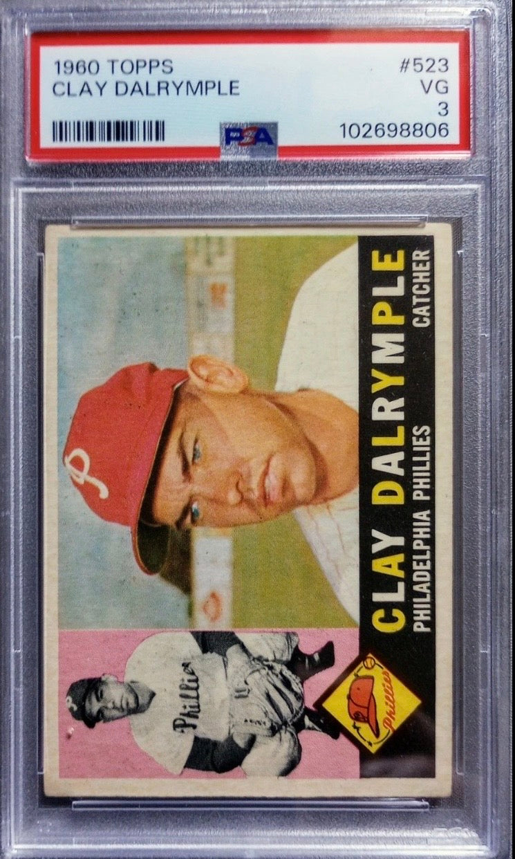 1960 Topps #523 Clay Dalrymple PSA grade 3 Very Good