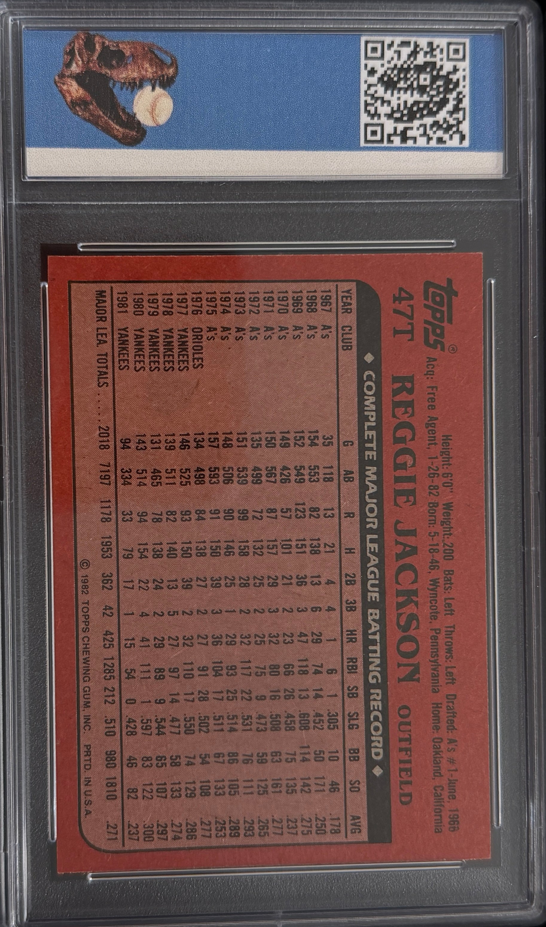 1982 Topps Reggie Jackson  #47T • N-MT