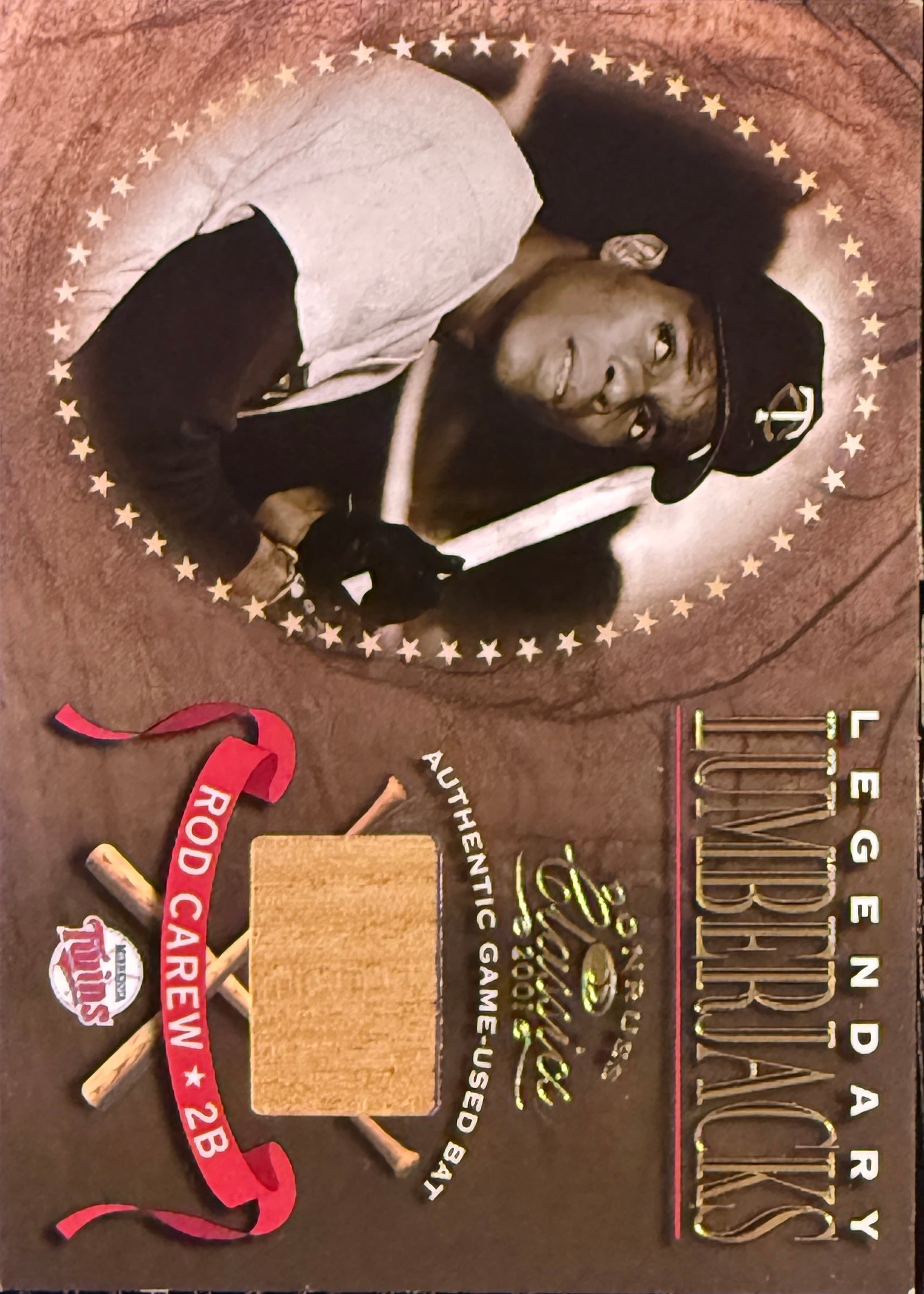 2010 Donruss 2001 Rod Carew game used bat section