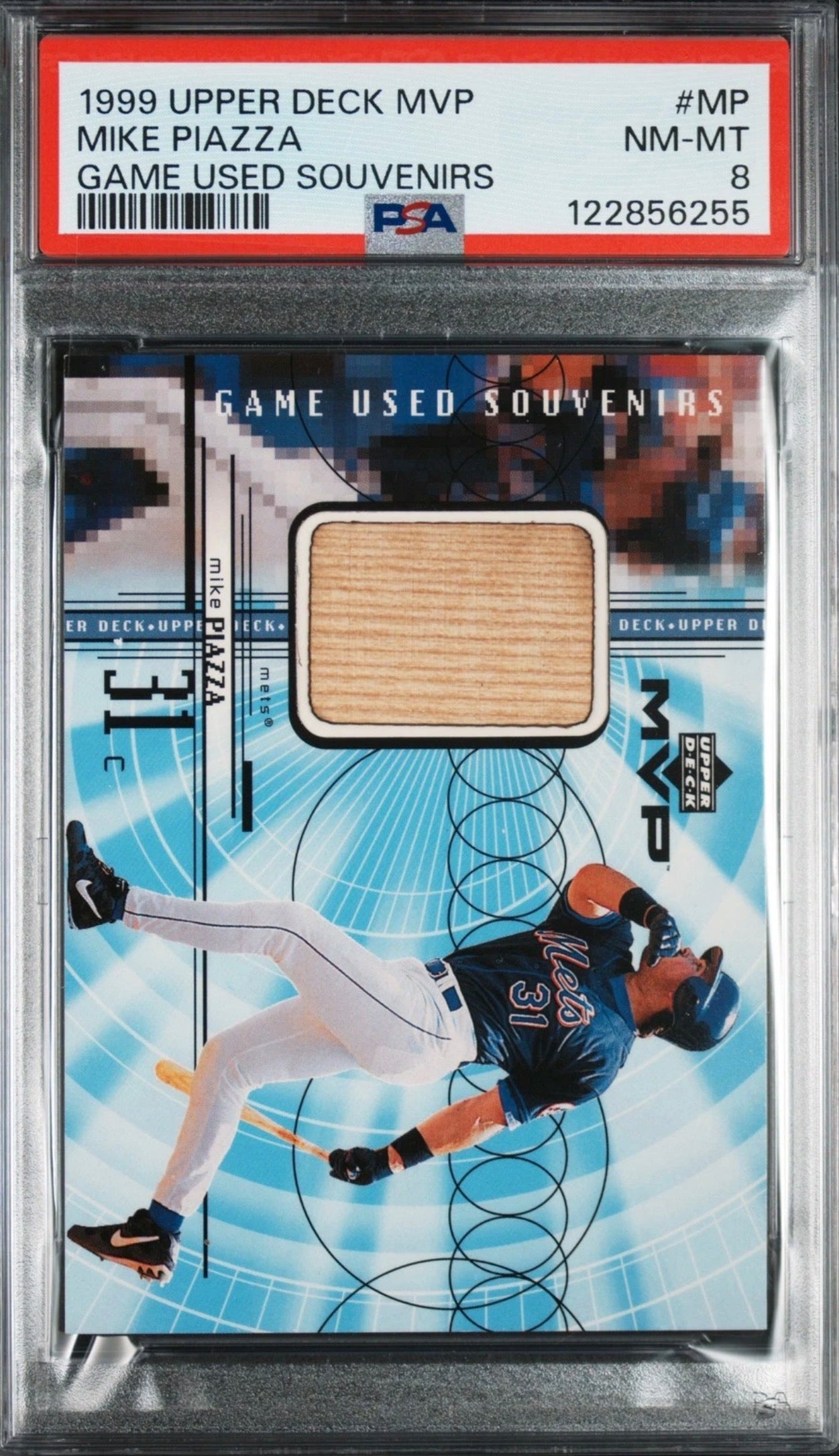 1999 Upper Deck MVP Game Used Souvenirs Bat Relic Mike Piazza #MP PSA 8 NY Mets