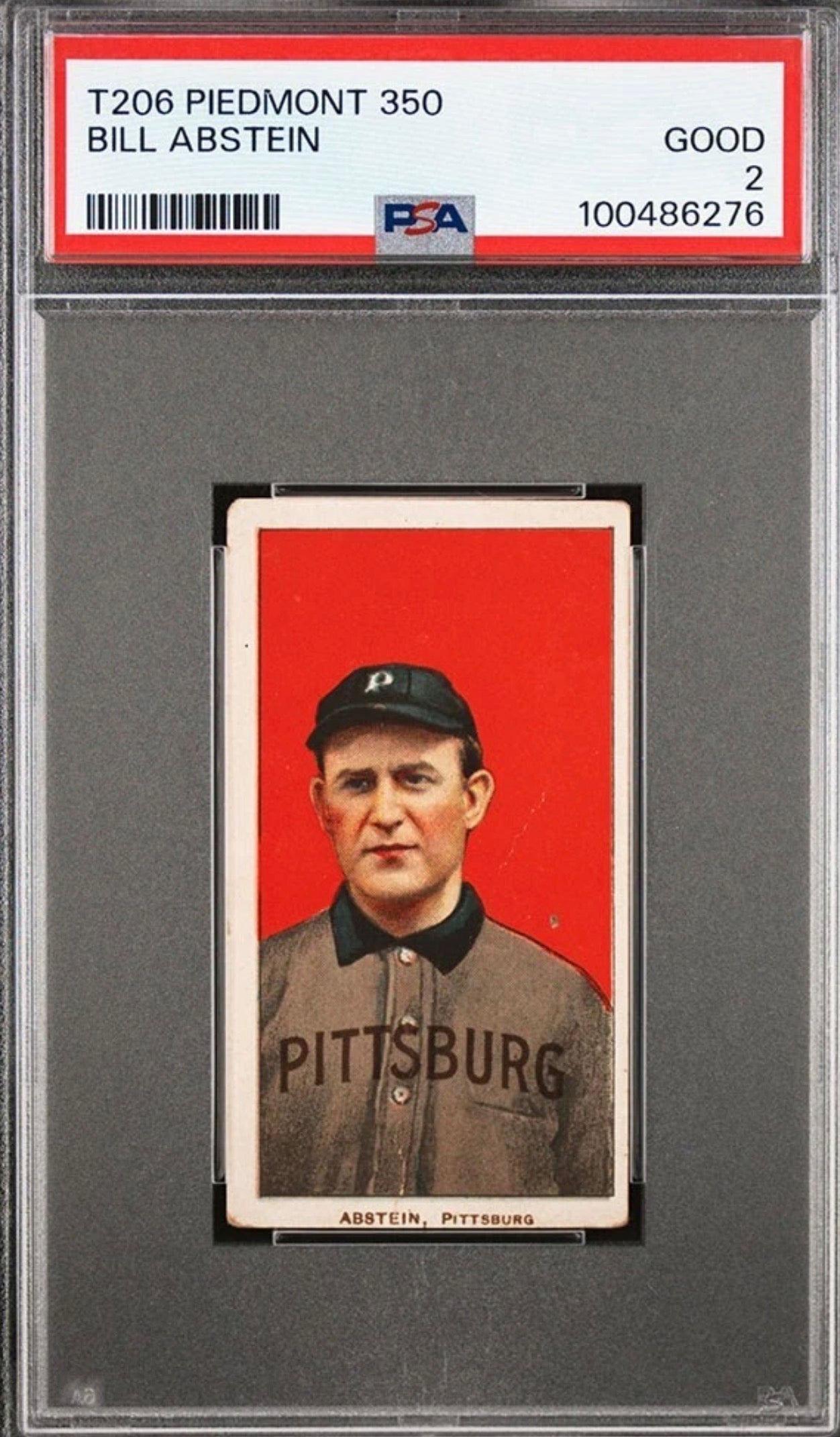 T206 Bill Abstein PSA 2.0 Piedmont back