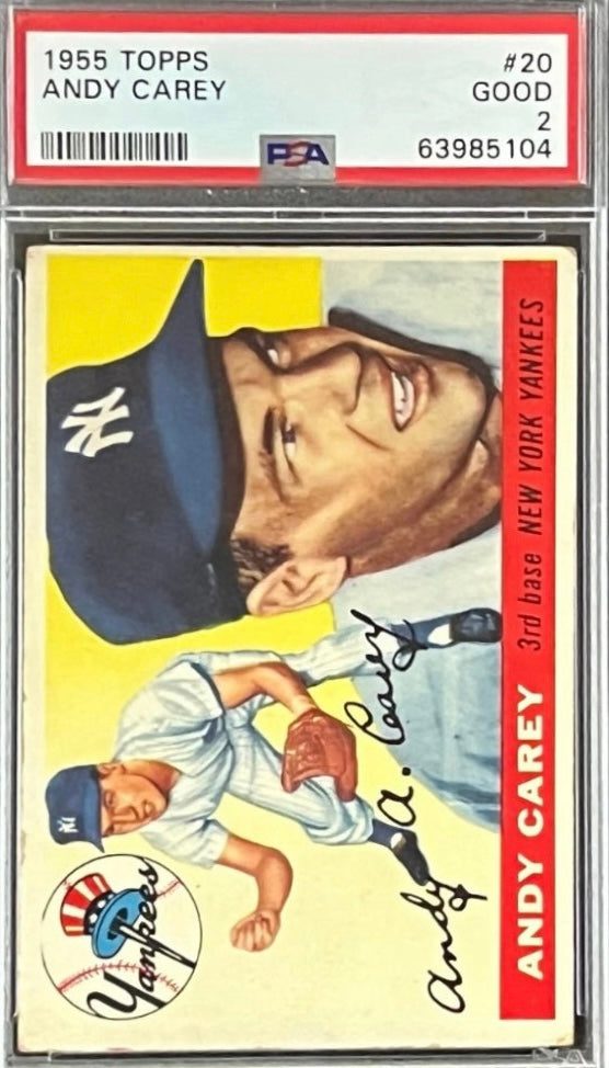 1955 Topps Andy Carey #20 New York Yankees PSA 2