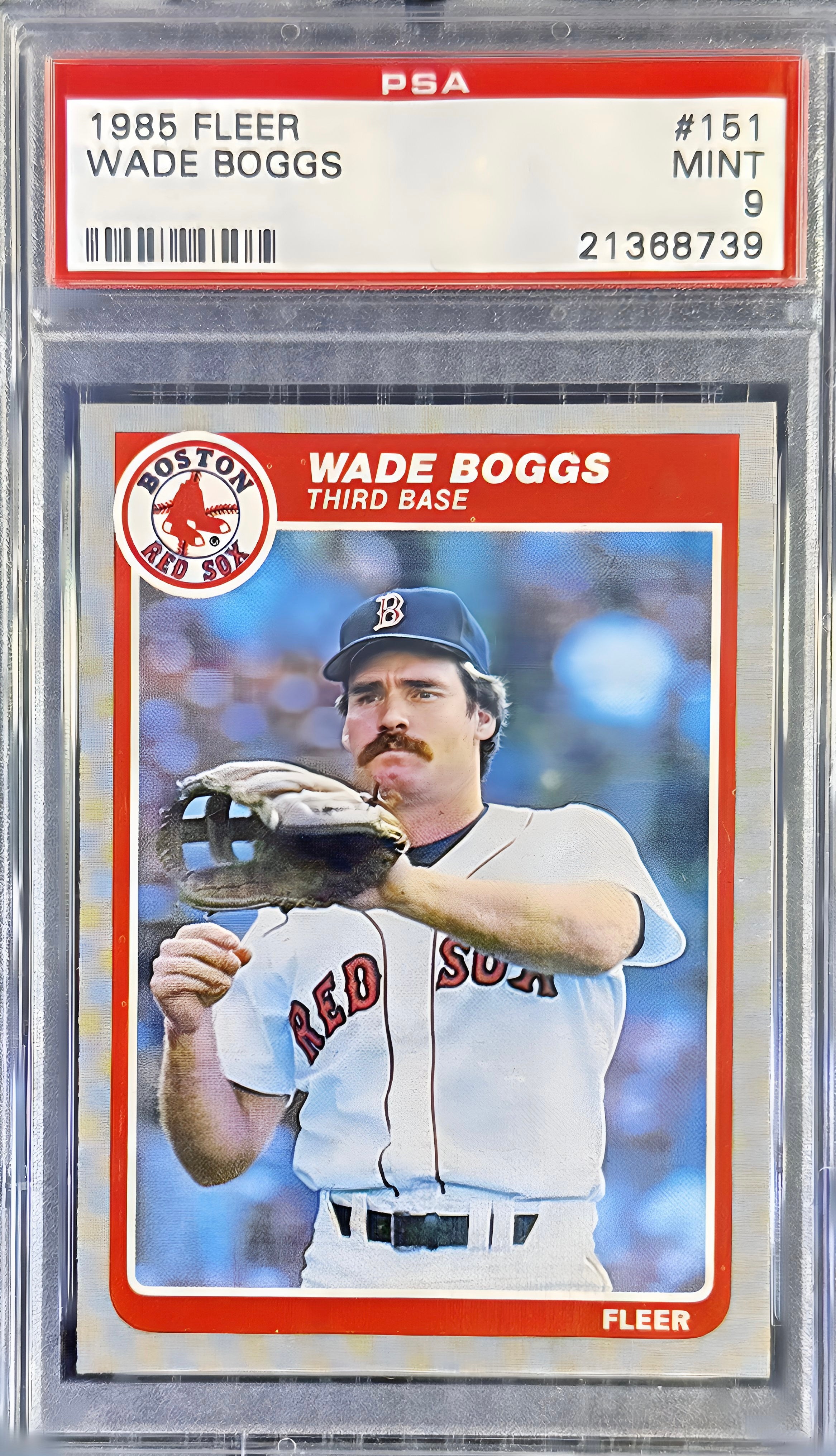 1985 FLEER # 151 WADE BOGGS (HOF) BOSTON (RARE) PSA 9