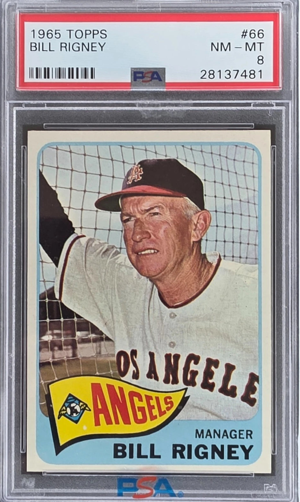 Bill Rigney 1965 Topps Baseball Card #66 PSA