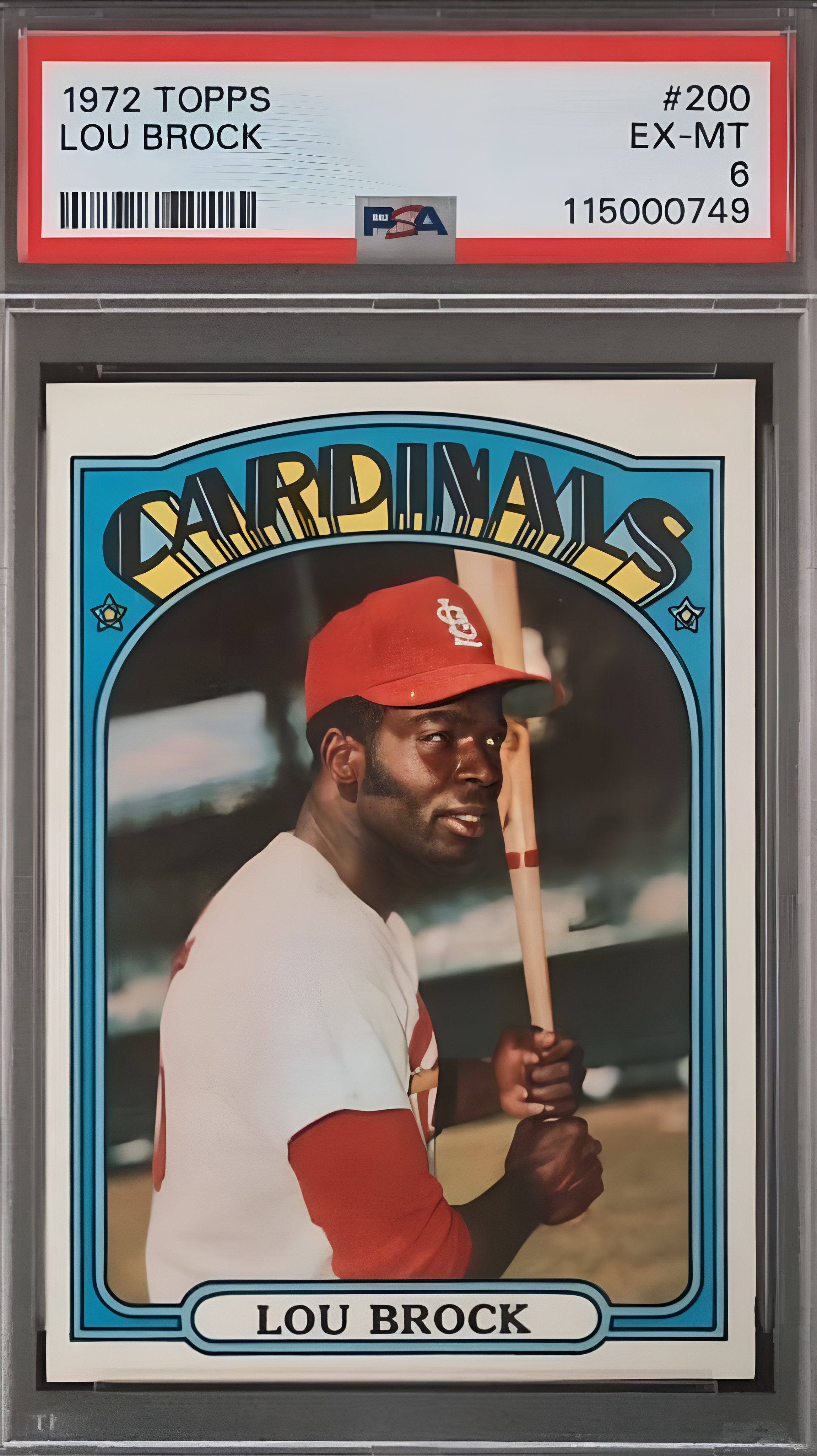 1972 TOPPS LOU BROCK #200 PSA 6